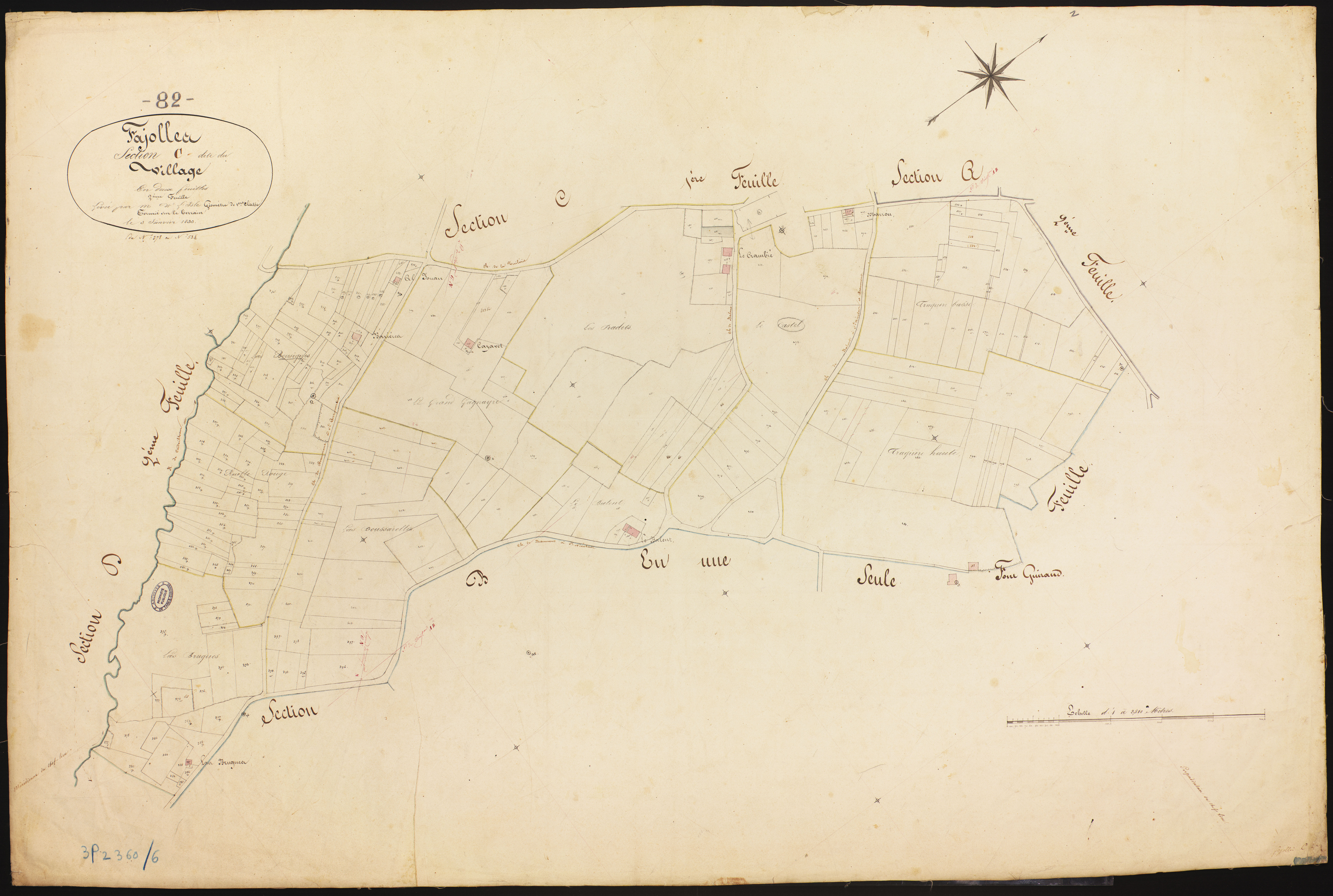Fajolles - Section C - Le Village, 2e feuille