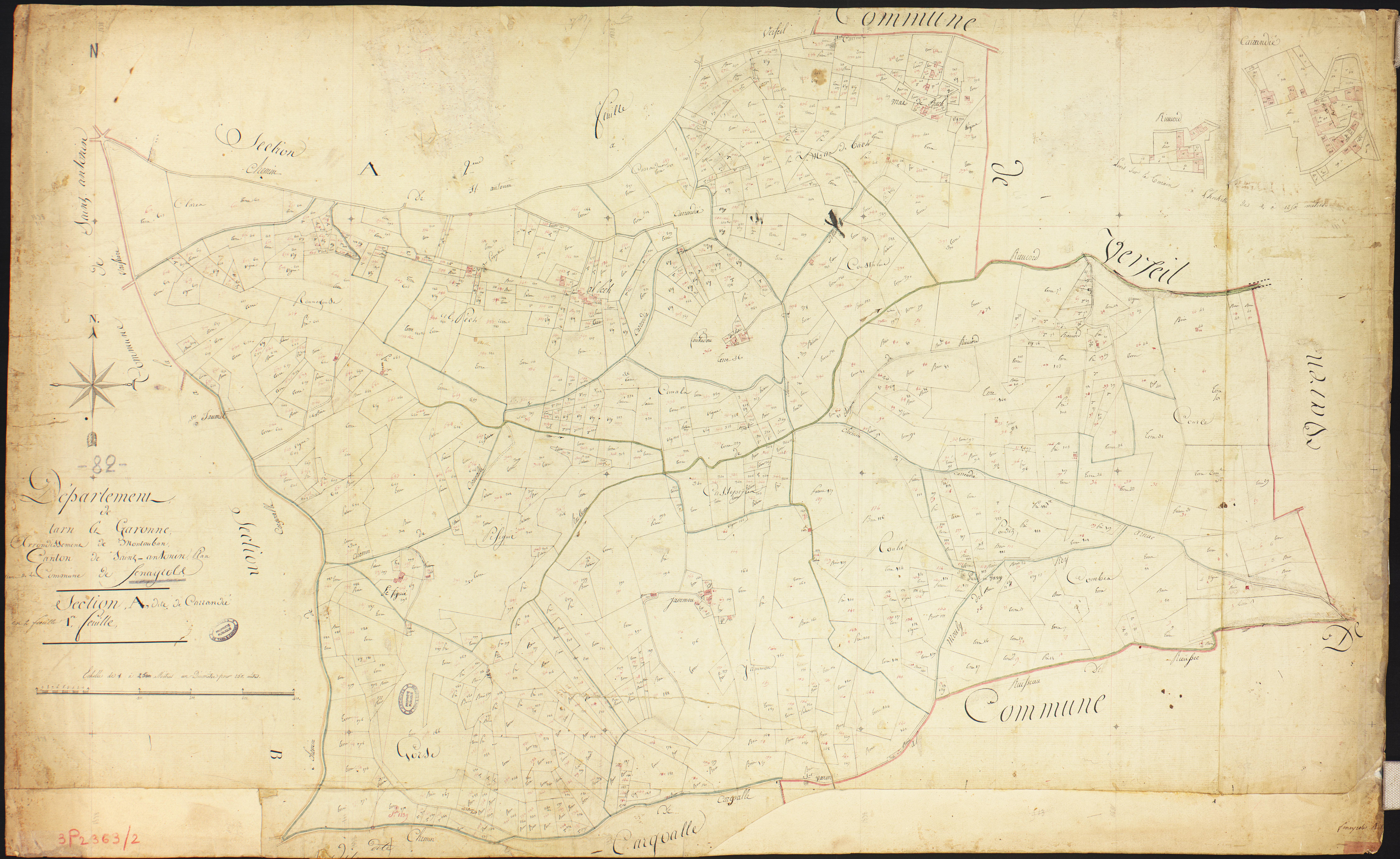 Féneyrols - Section A - Carrandié, 1ère feuille