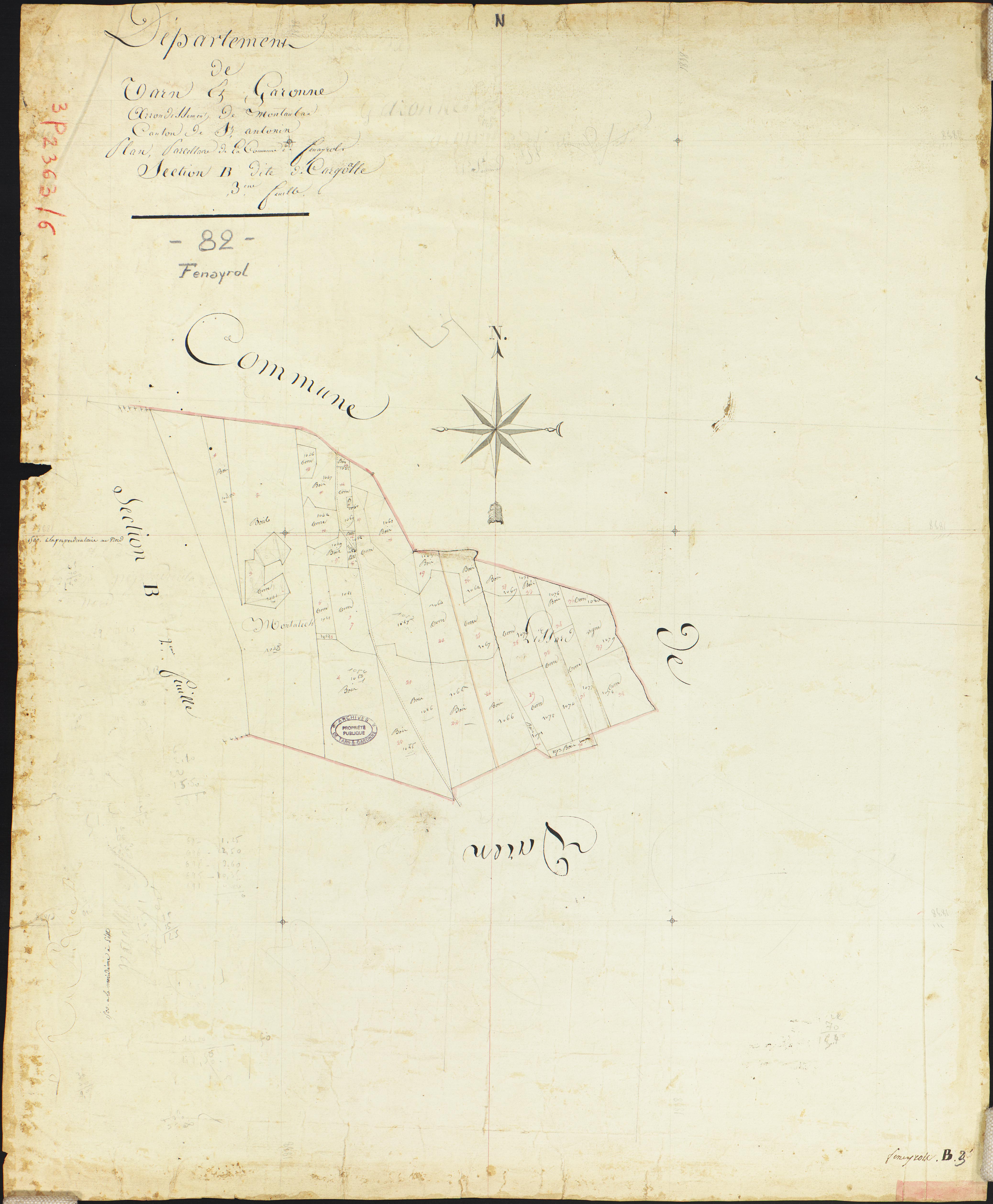 Féneyrols - Section B - Cargoalle, 3e feuille