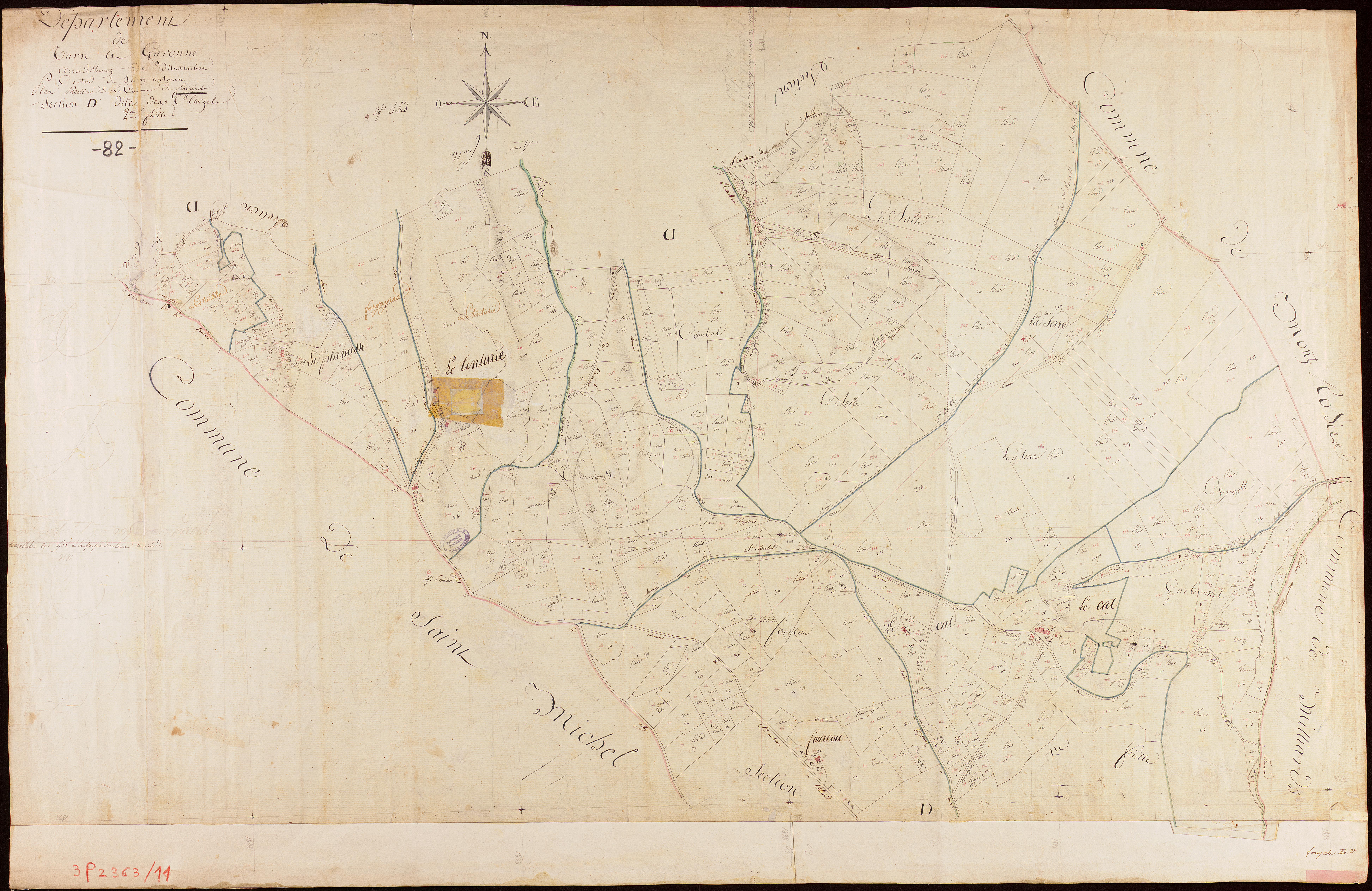 Féneyrols - Section D - Les Clauzels, 2e feuille