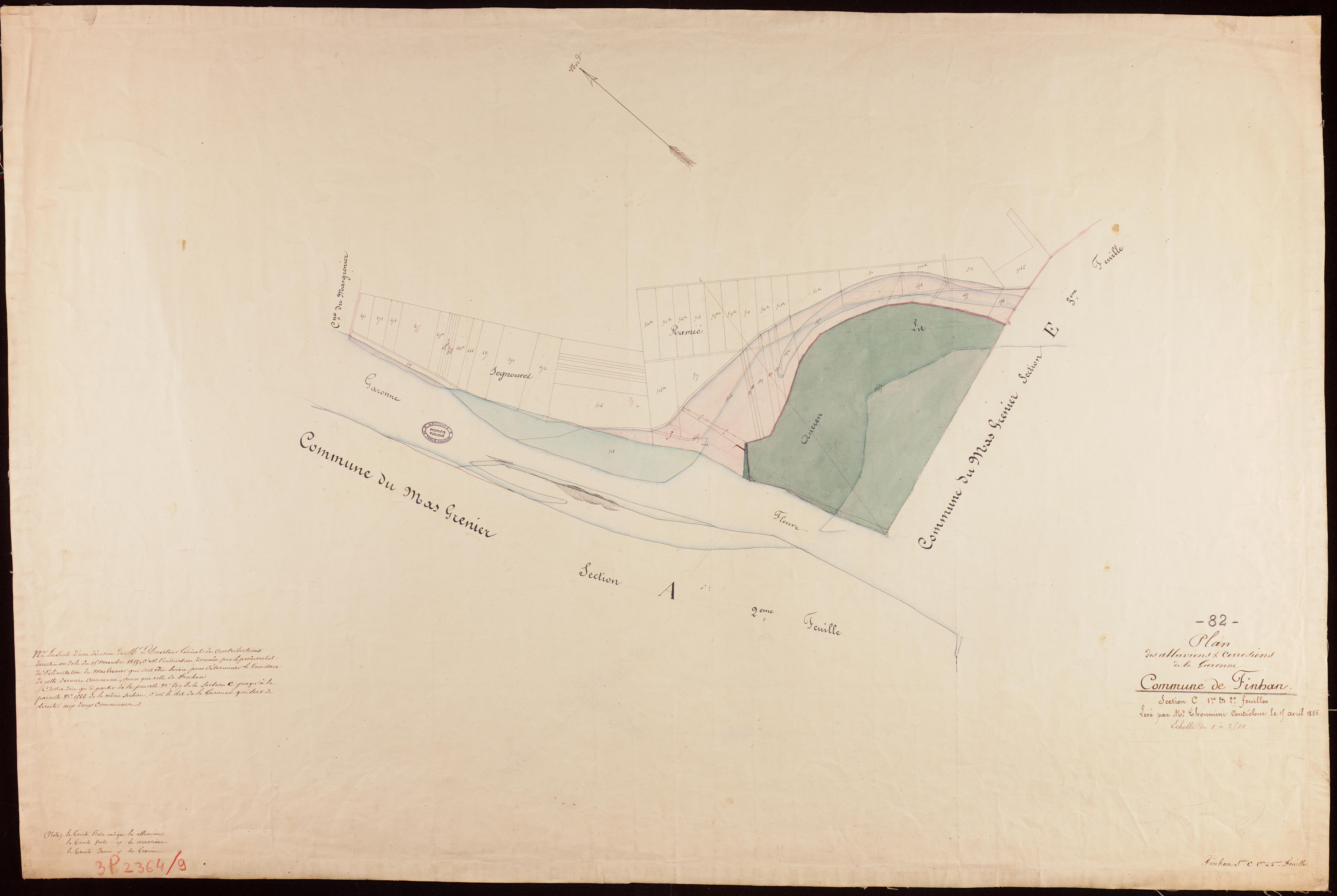 Finhan - Section C - La Rivière, 1ère et 2e feuille : alluvions et corrosions