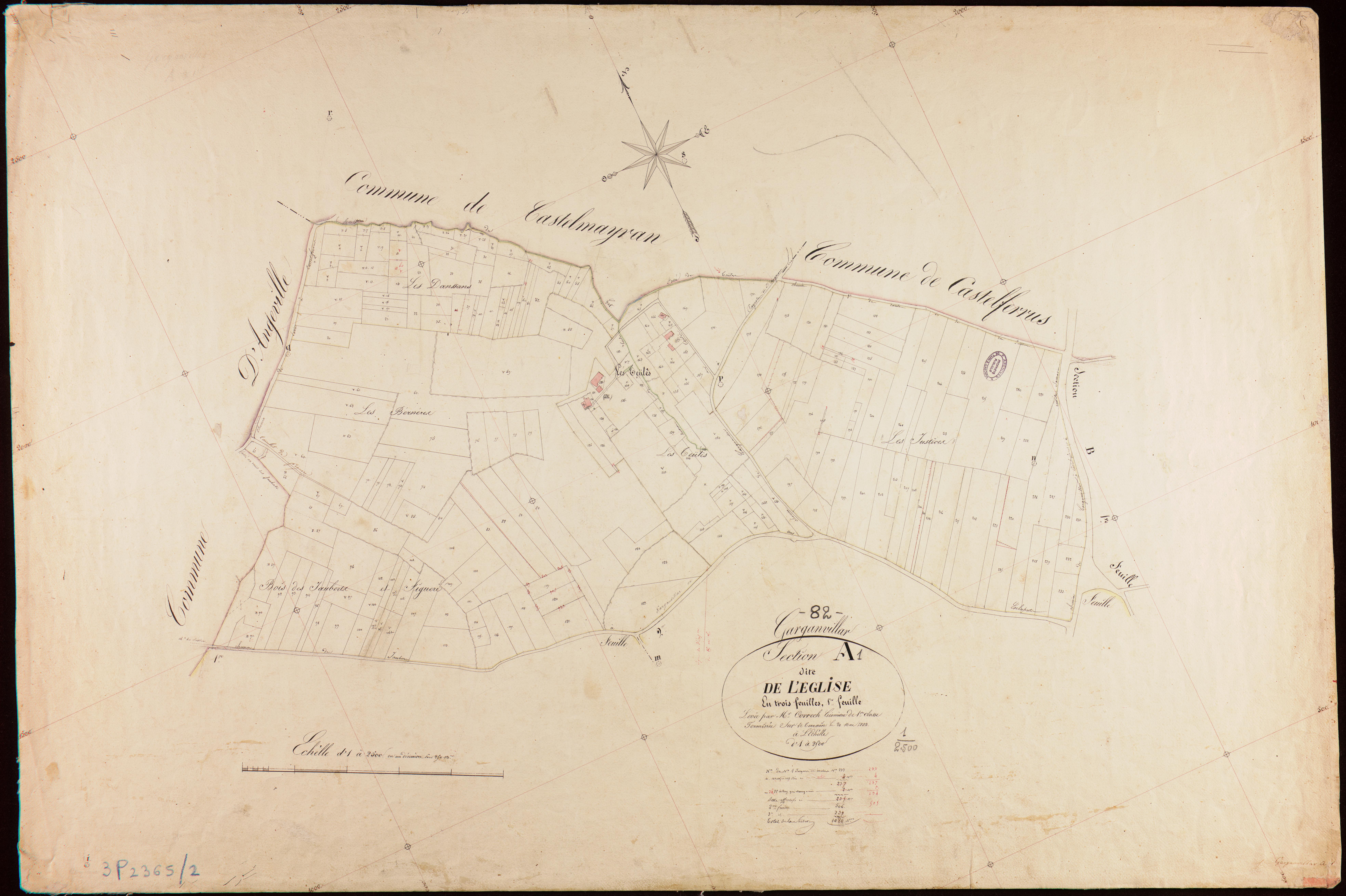Garganvillar - Section A - L'Église, 1ère feuille