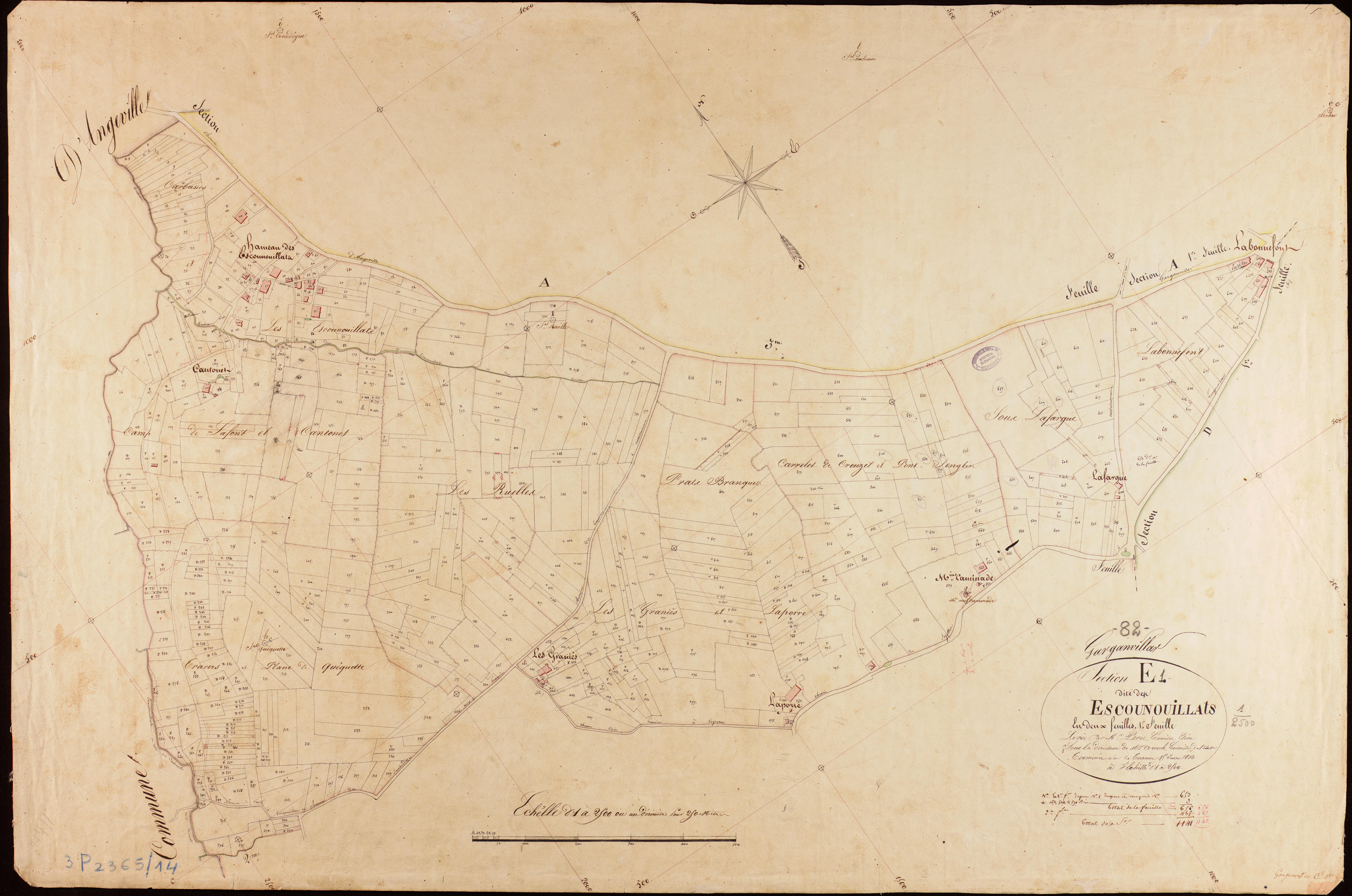 Garganvillar - Section E - Les Escounouillats, 1ère feuille