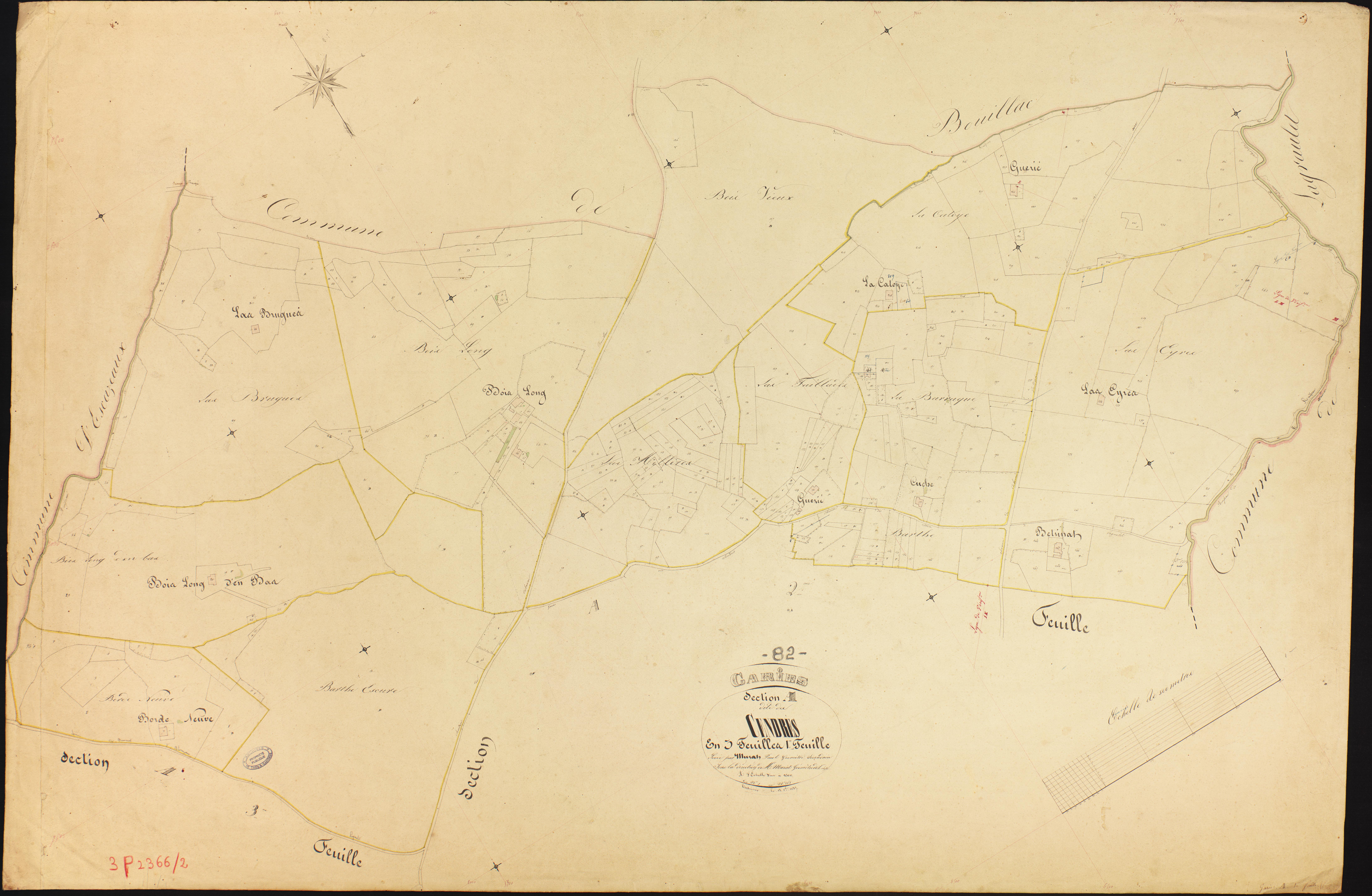 Gariès - Section A - Les Cendres, 1ère feuille