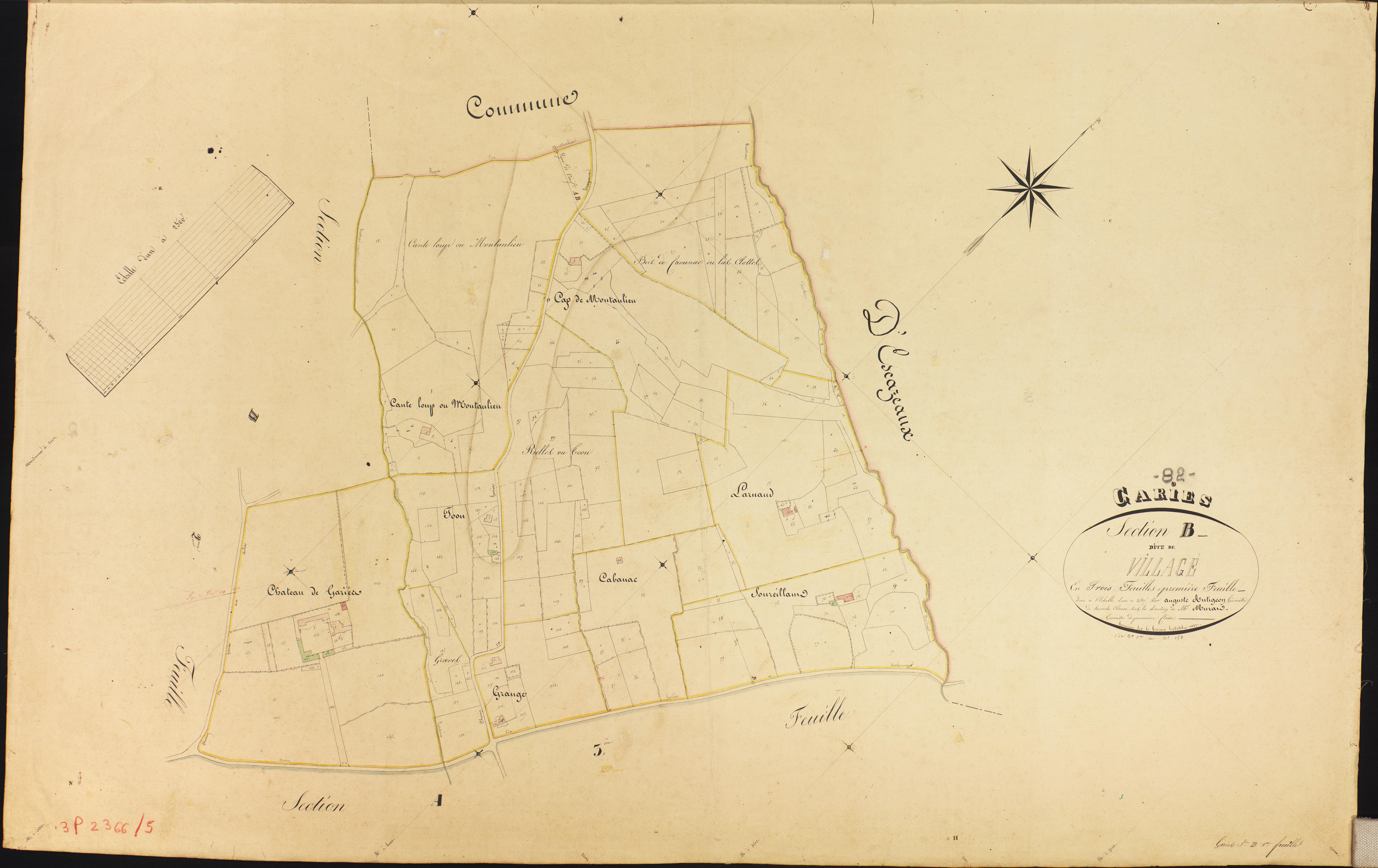 Gariès - Section B - Le Village, 1ère feuille