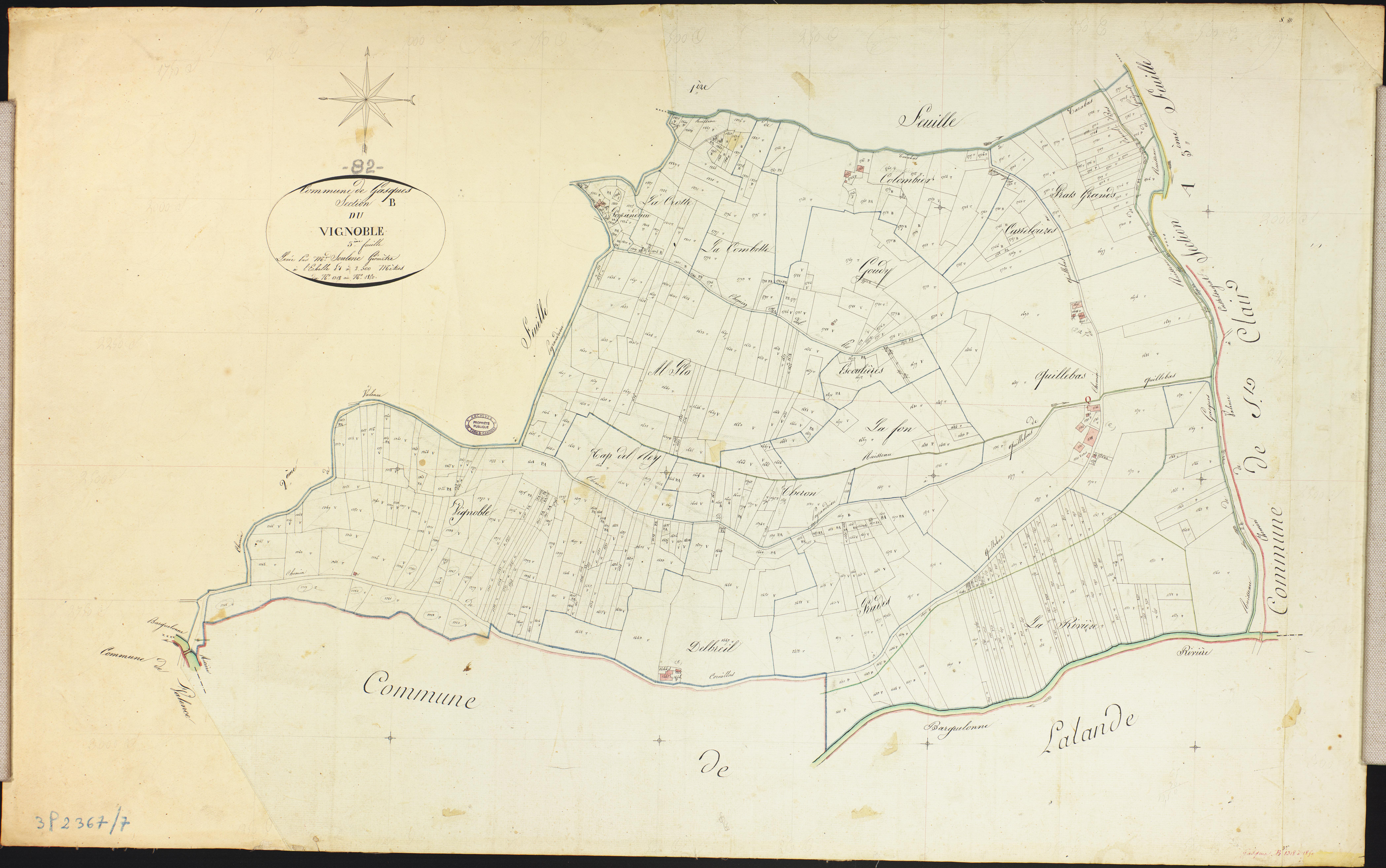 Gasques - Section B - Le Vignoble, 3e feuille