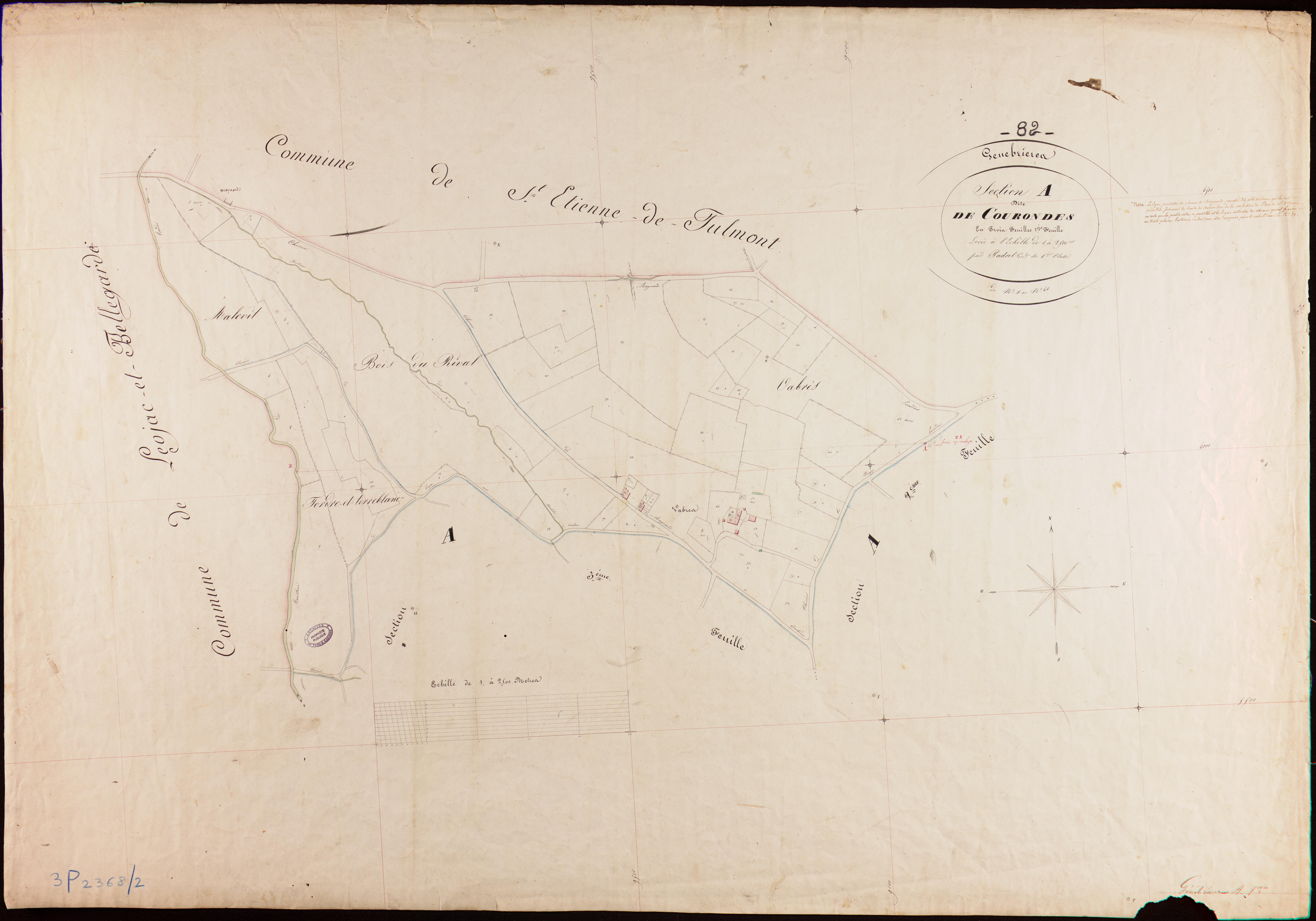 Génébrières - Section A - Courondes, 1ère feuille
