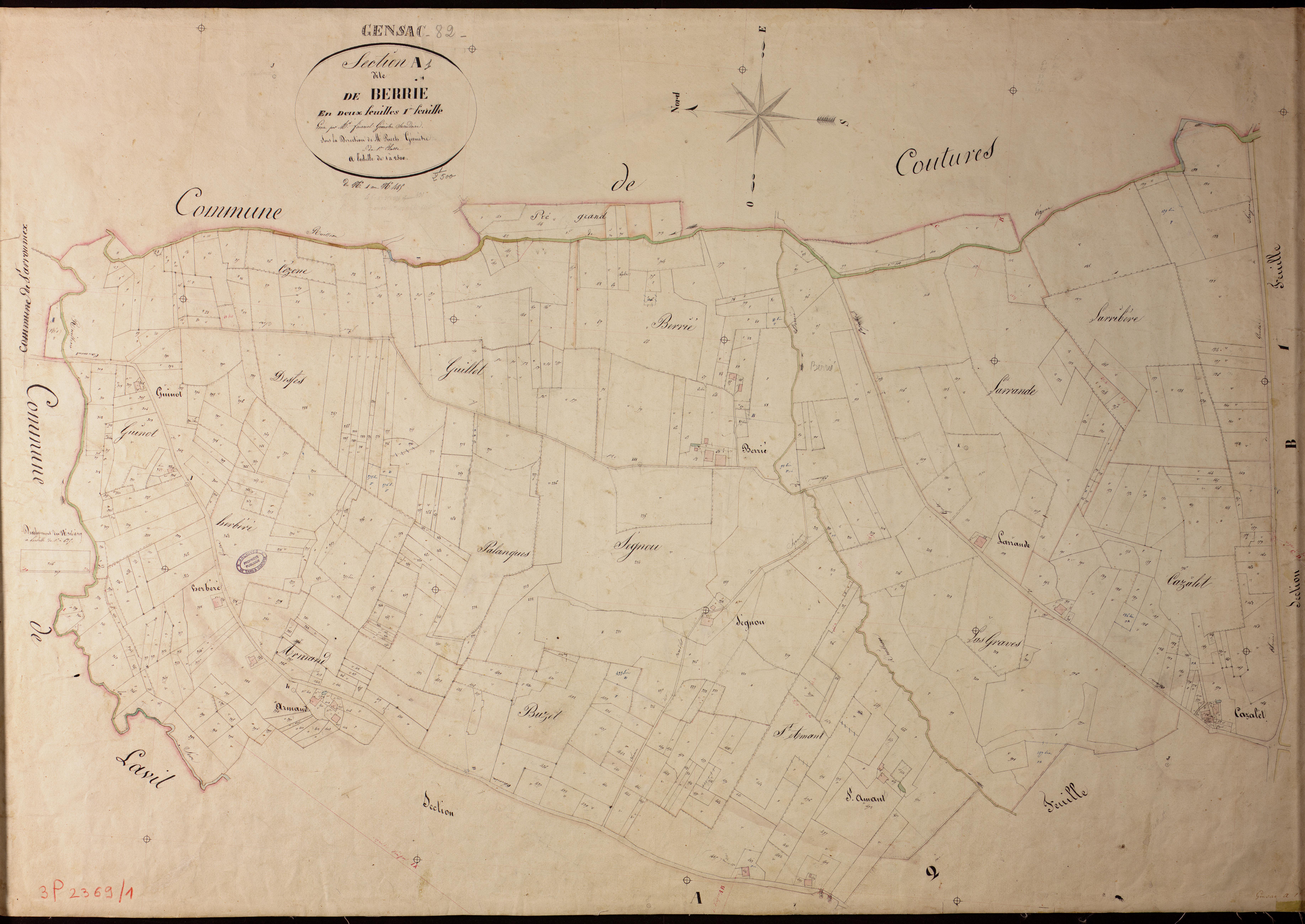Gensac - Section A - Berrié, 1ère feuille