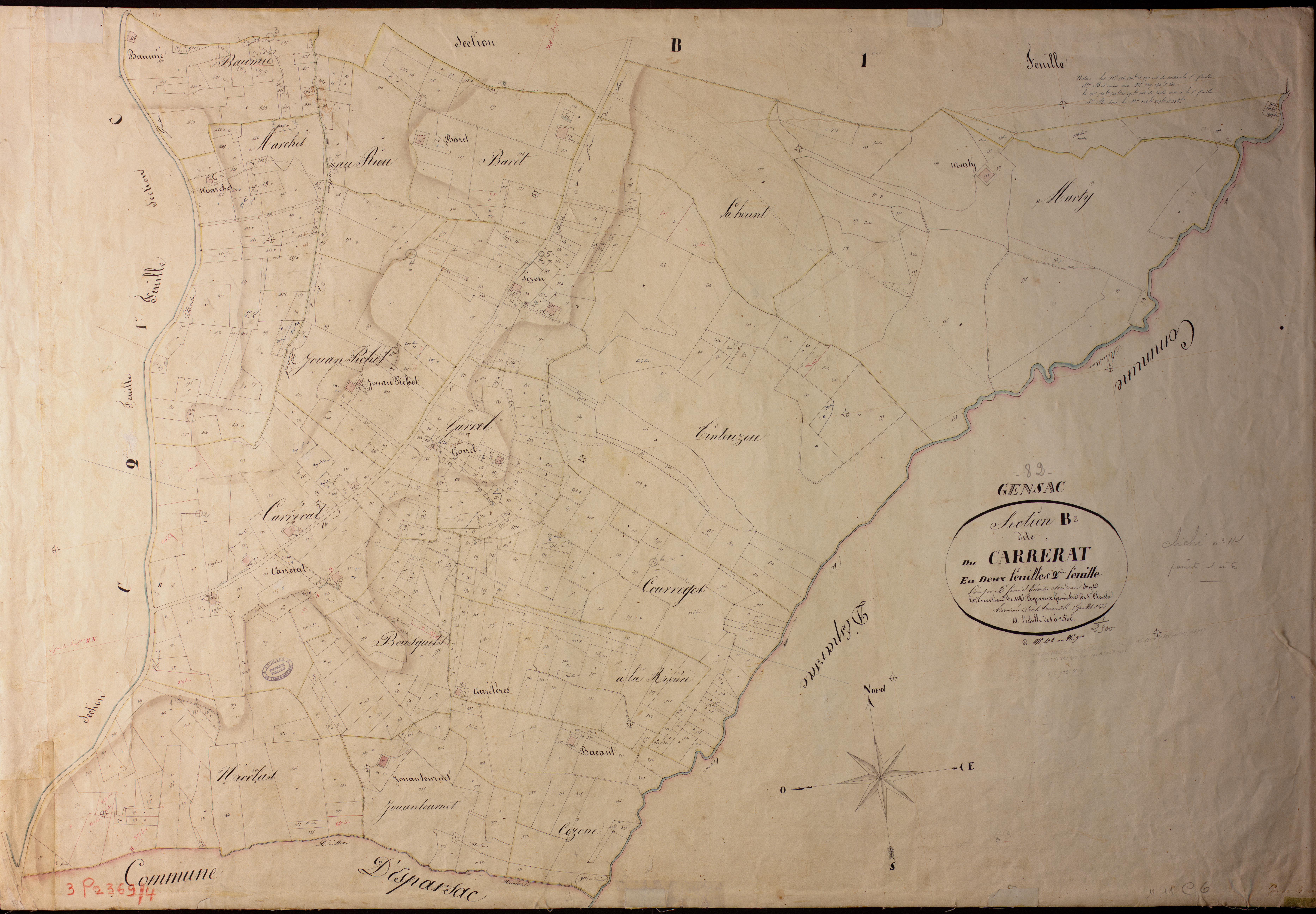 Gensac - Section B - Le Carrérat, 2e feuille