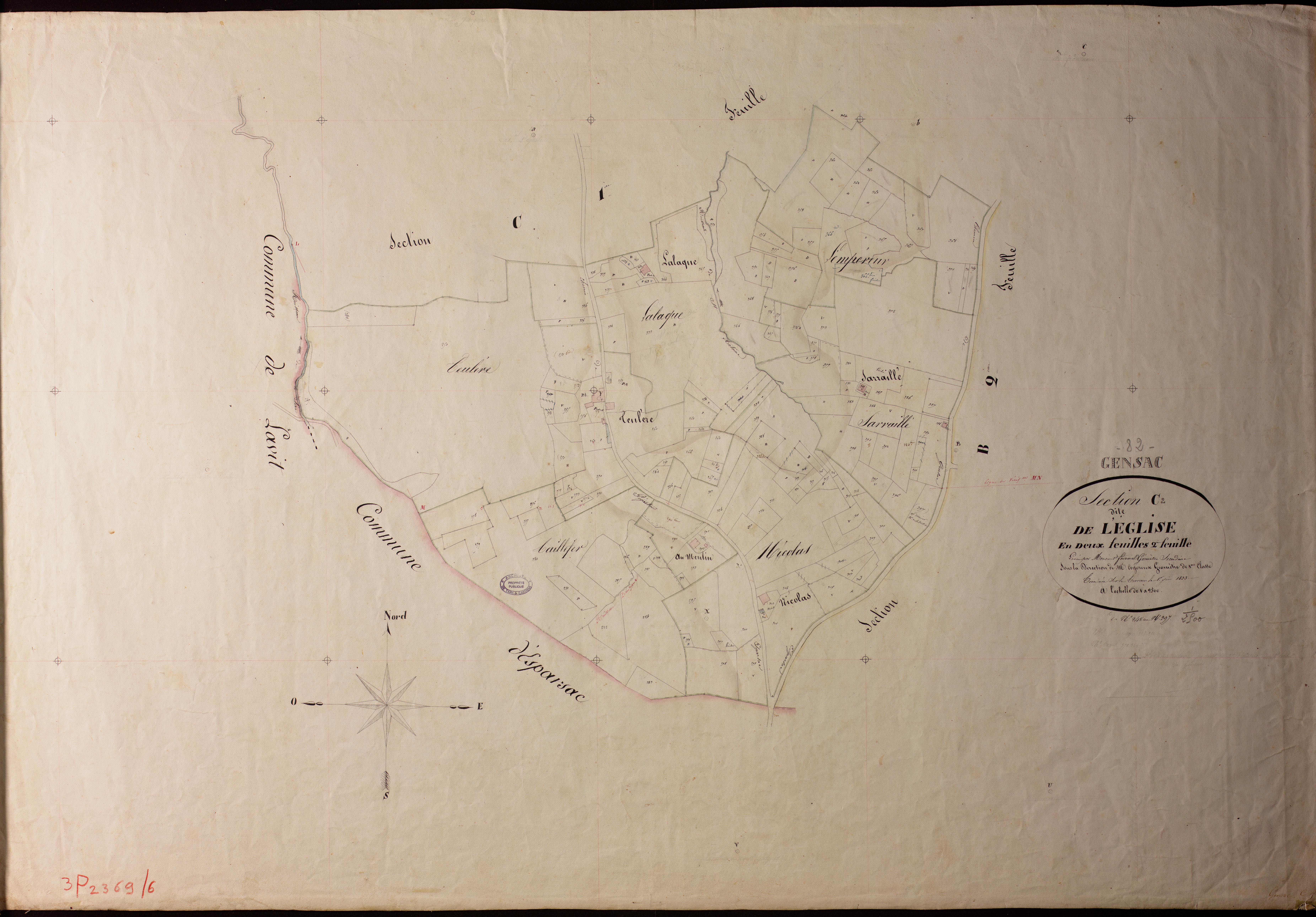 Gensac - Section C - L'Église, 2e feuille