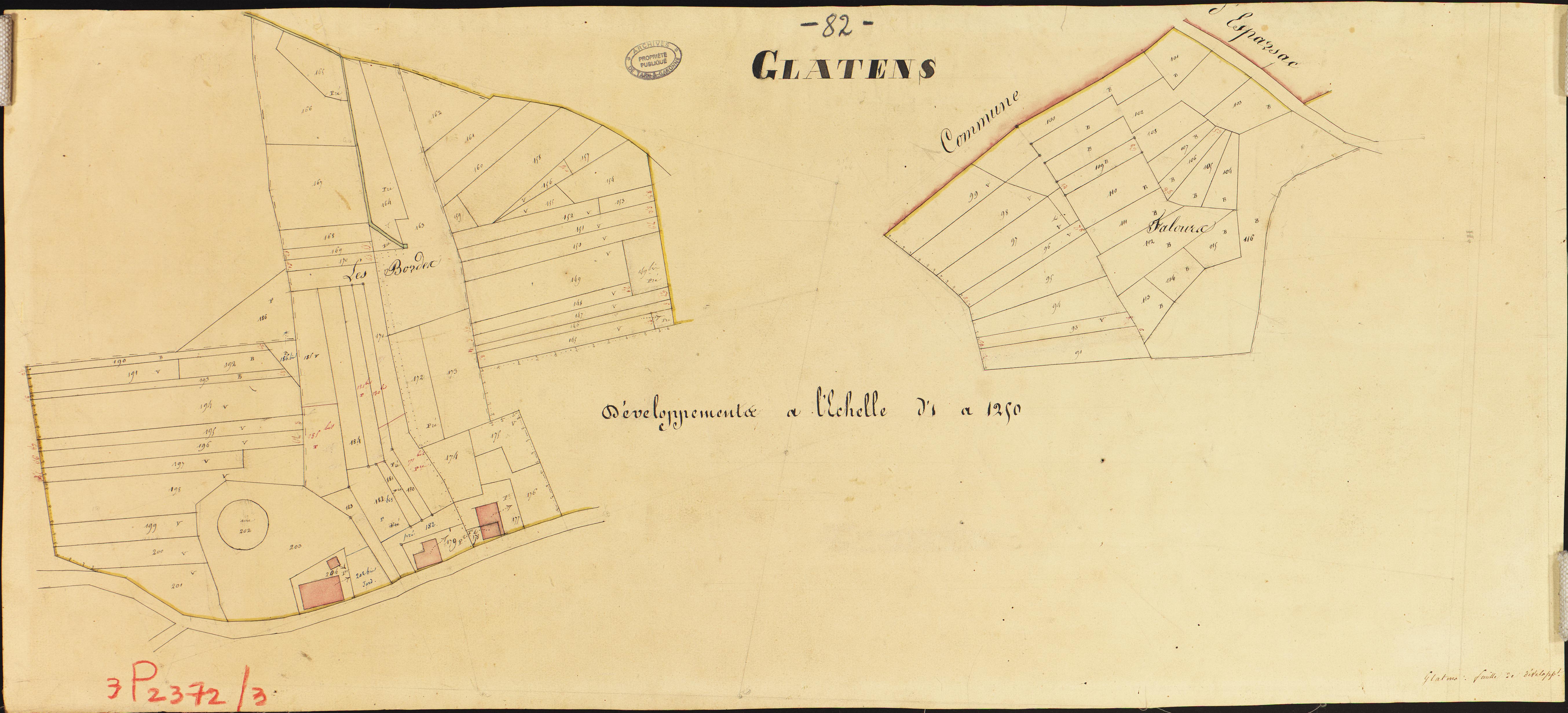 Glatens - Section A - Glatens, développement