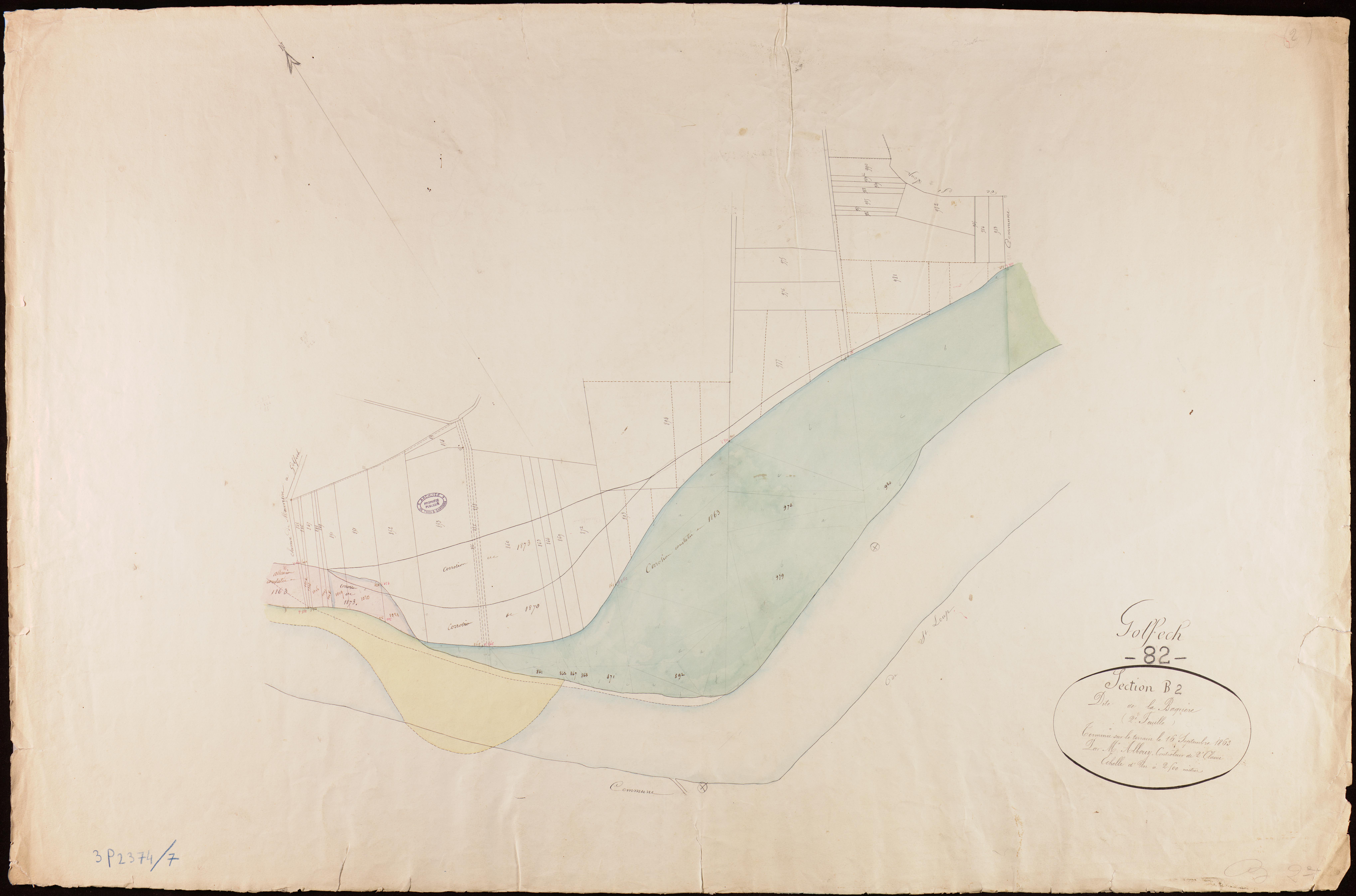 Golfech - Section B - Labaquère, 2e feuille : alluvions et corrosions