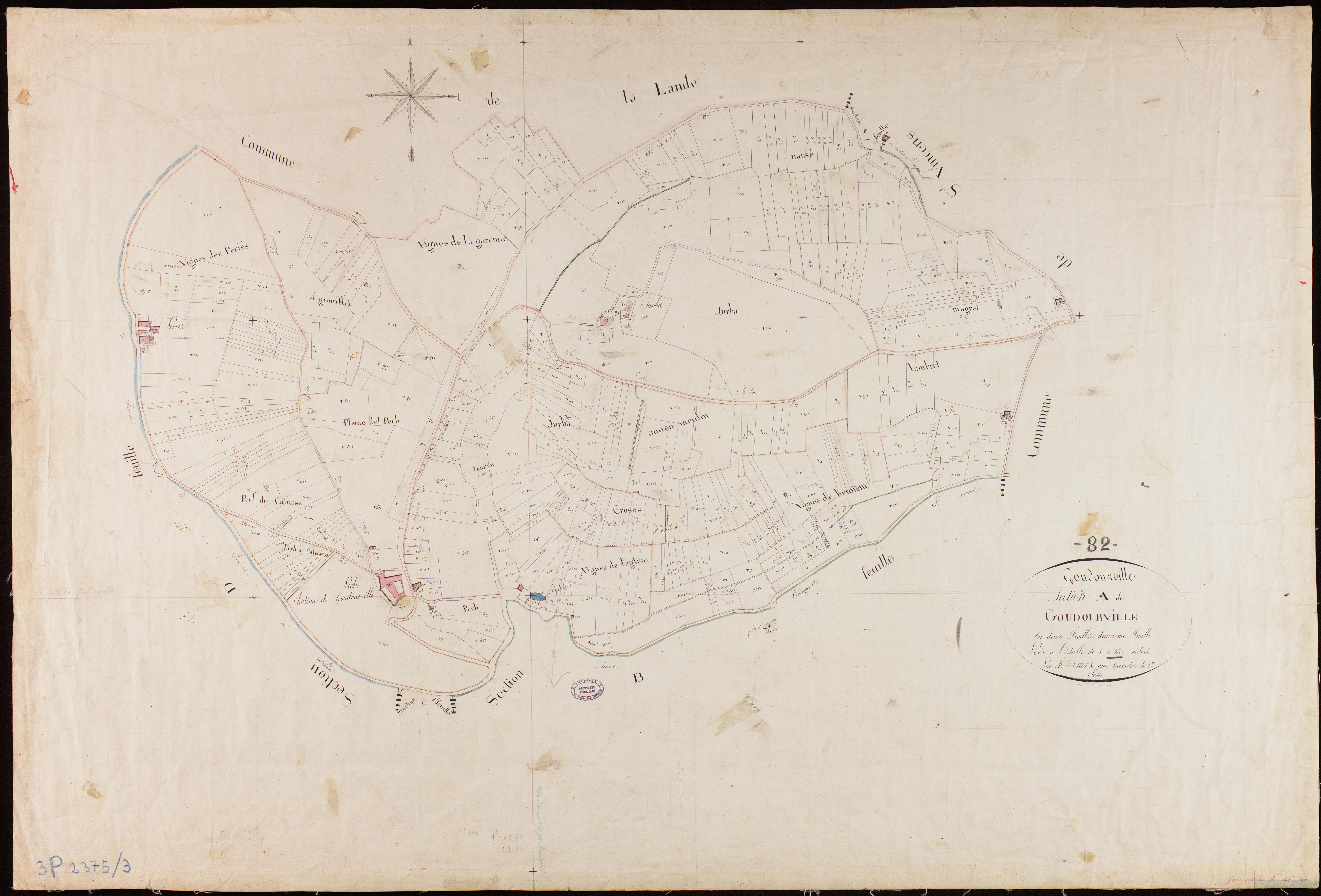 Goudourville - Section A - Goudourville, 2e feuille