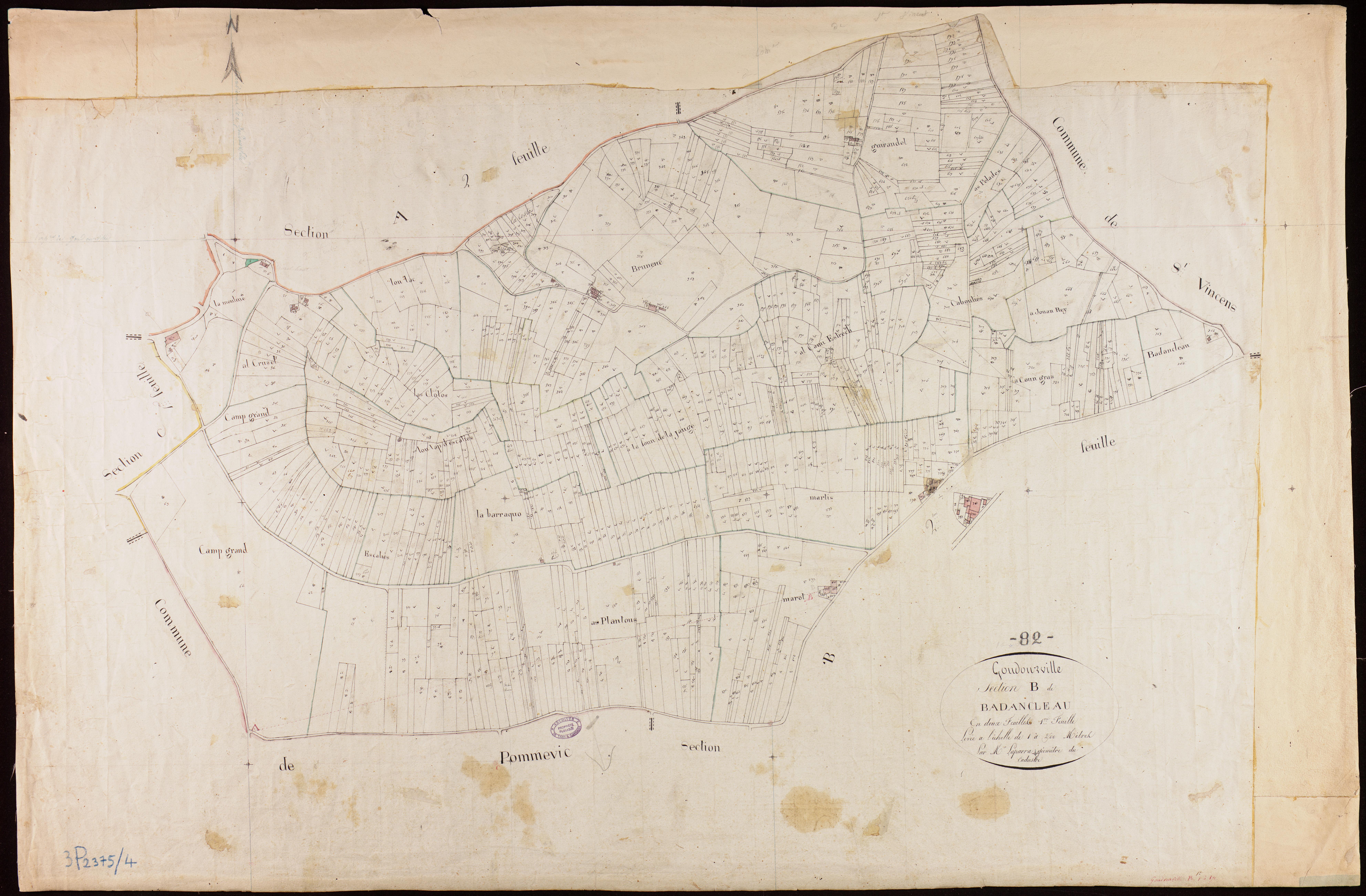 Goudourville - Section B - Badancleau, 1ère feuille