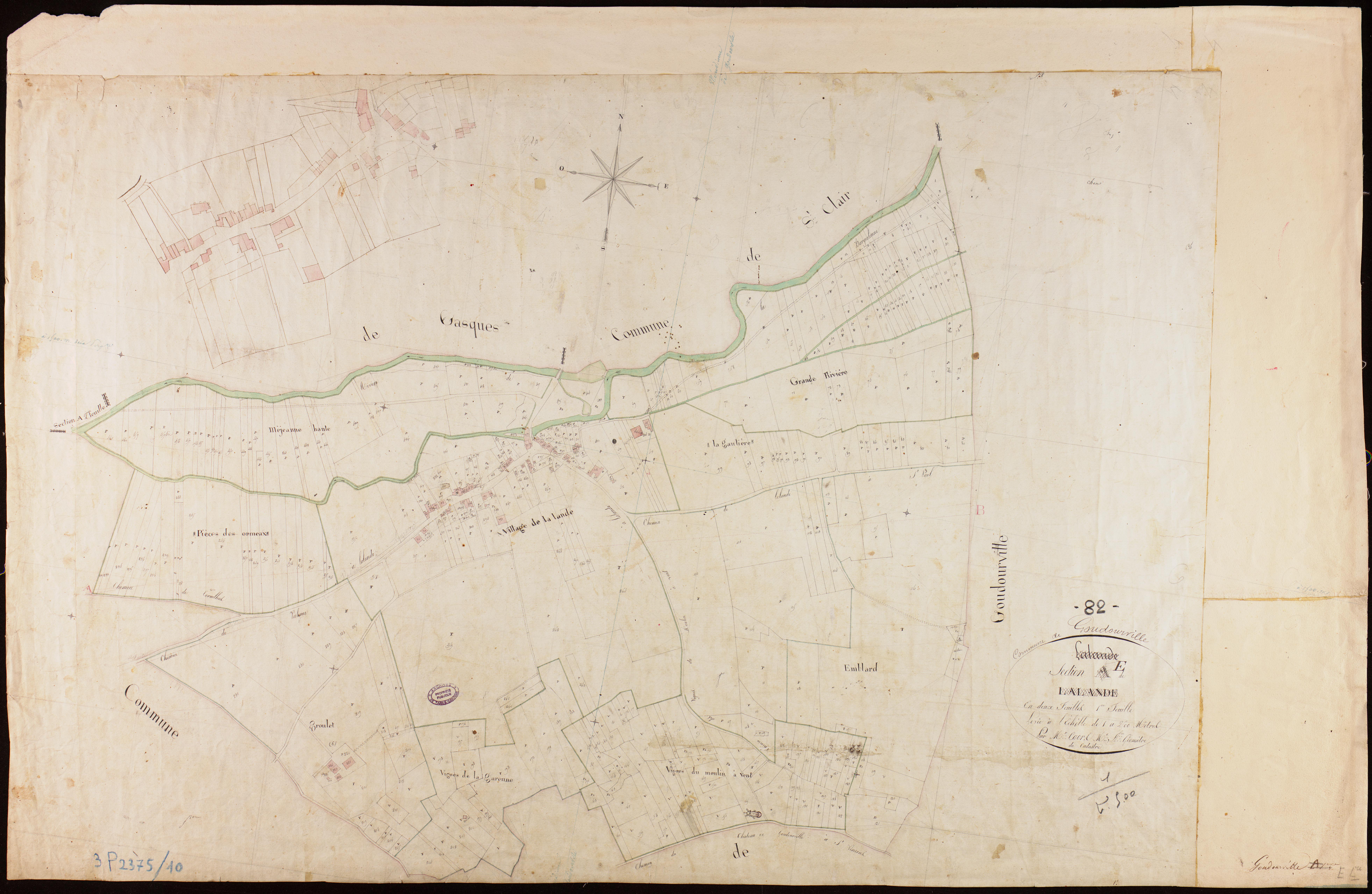 Goudourville - Section E - Lalande, 1ère feuille
