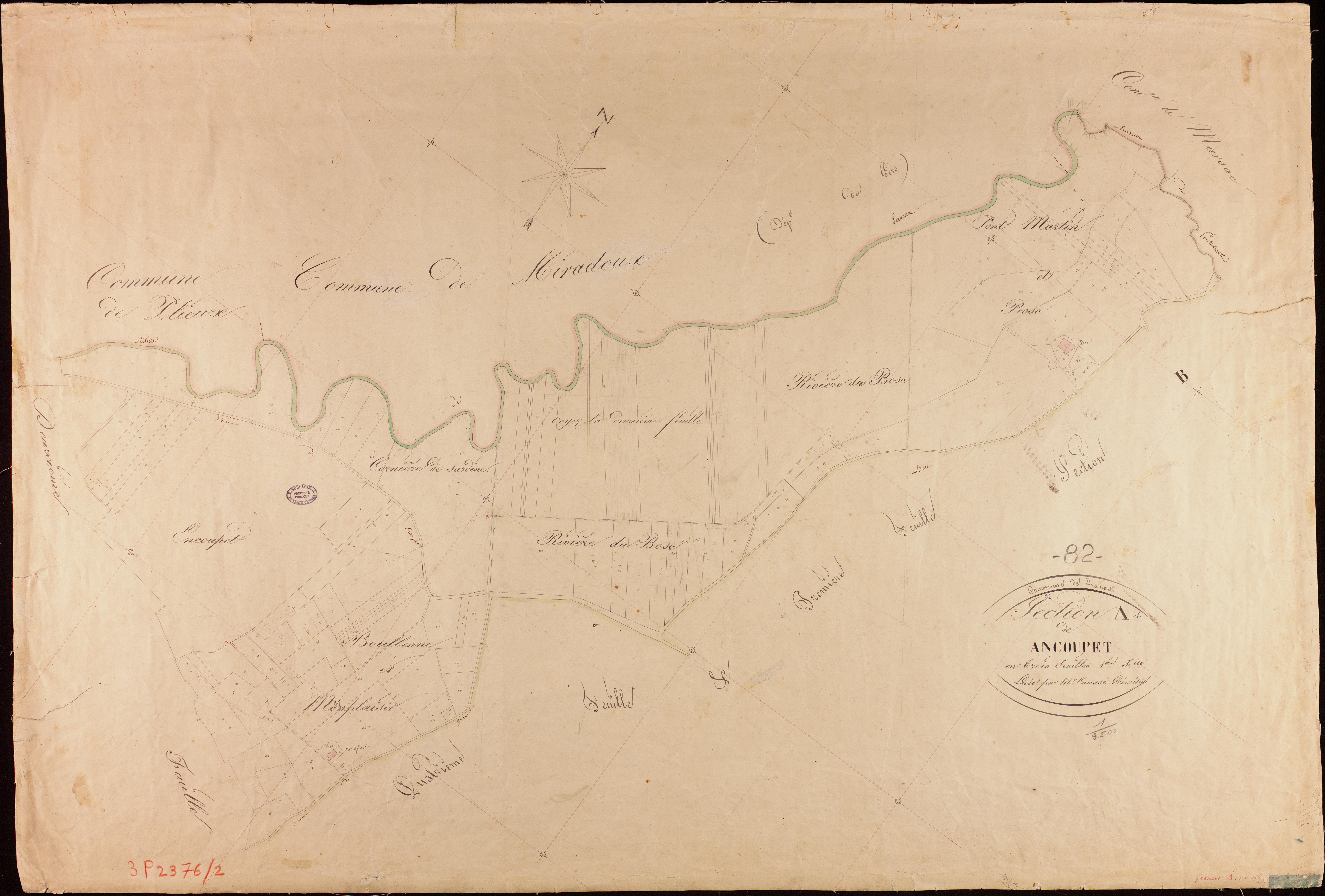 Gramont - Section A - Ancoupet, 1ère feuille
