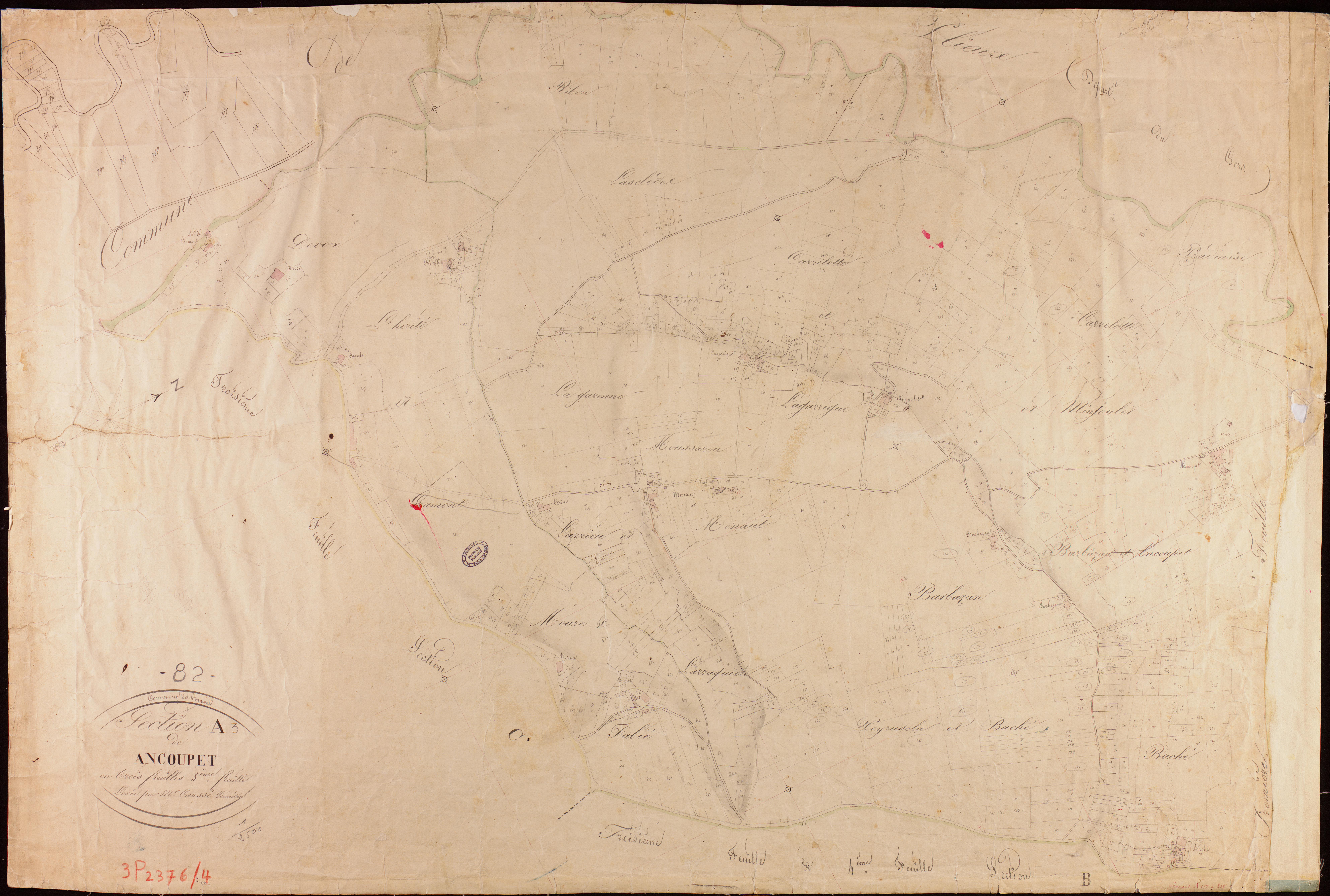 Gramont - Section A - Ancoupet, 3e feuille