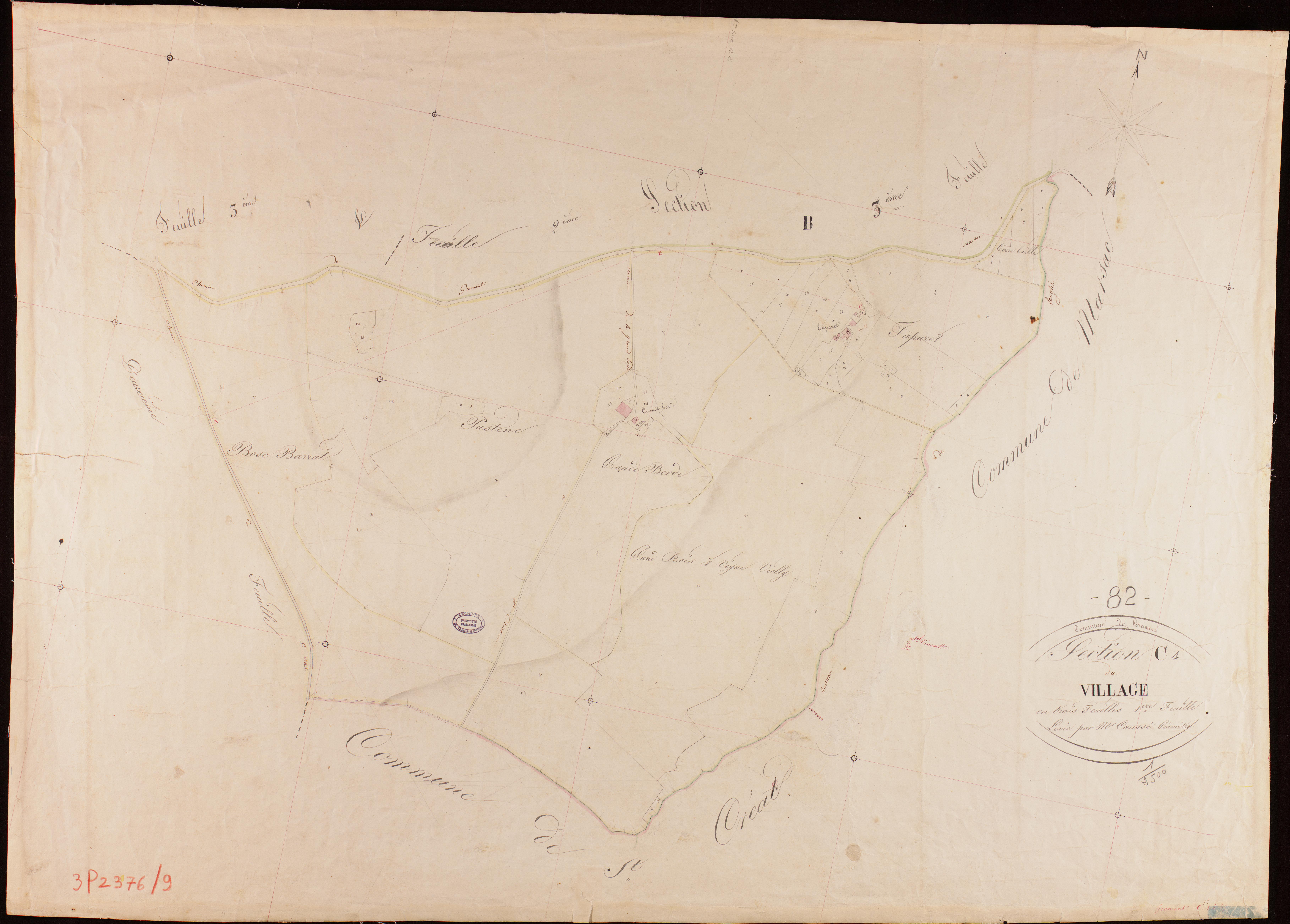 Gramont - Section C - Le Village, 1ère feuille