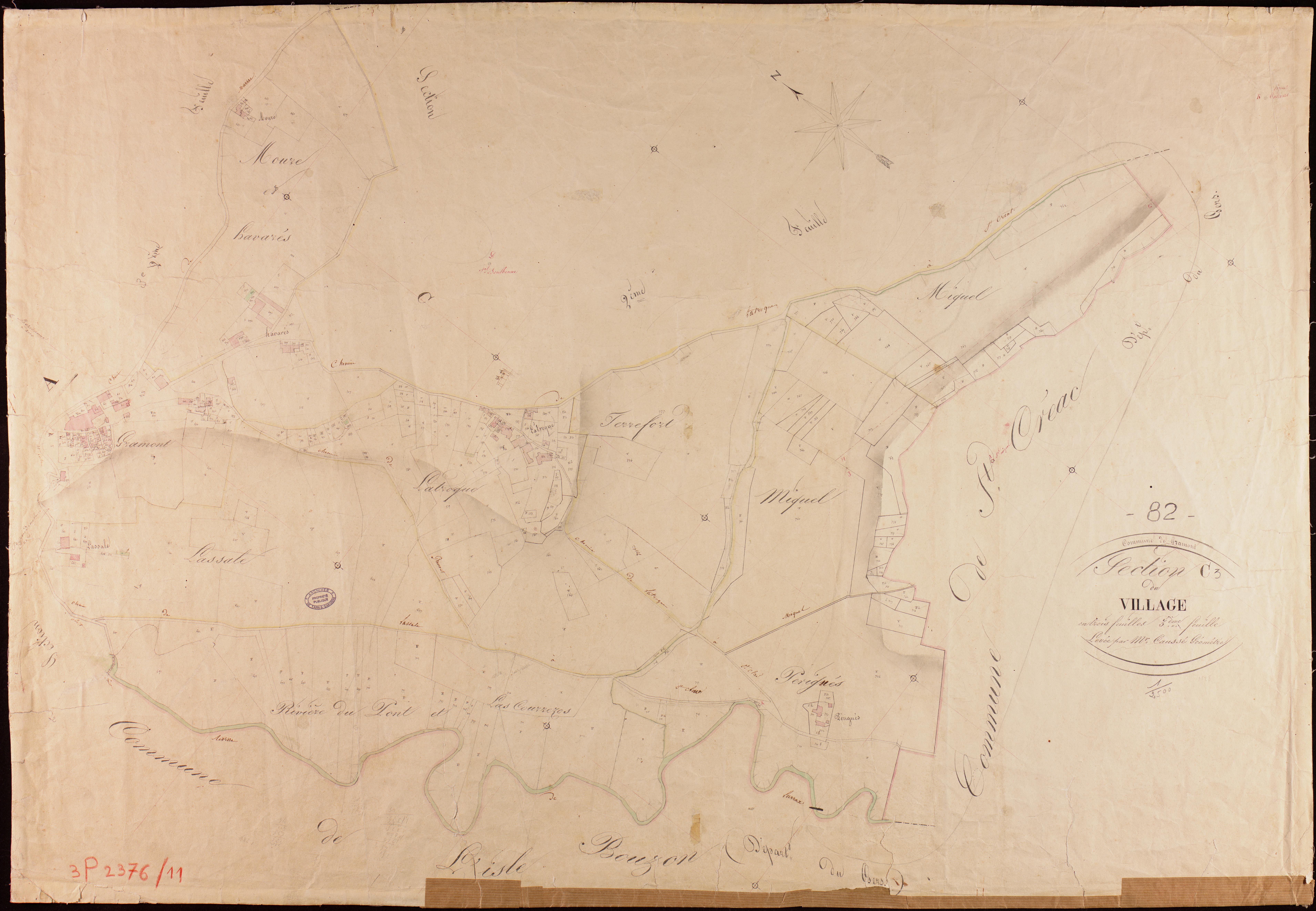 Gramont - Section C - Le Village, 3e feuille
