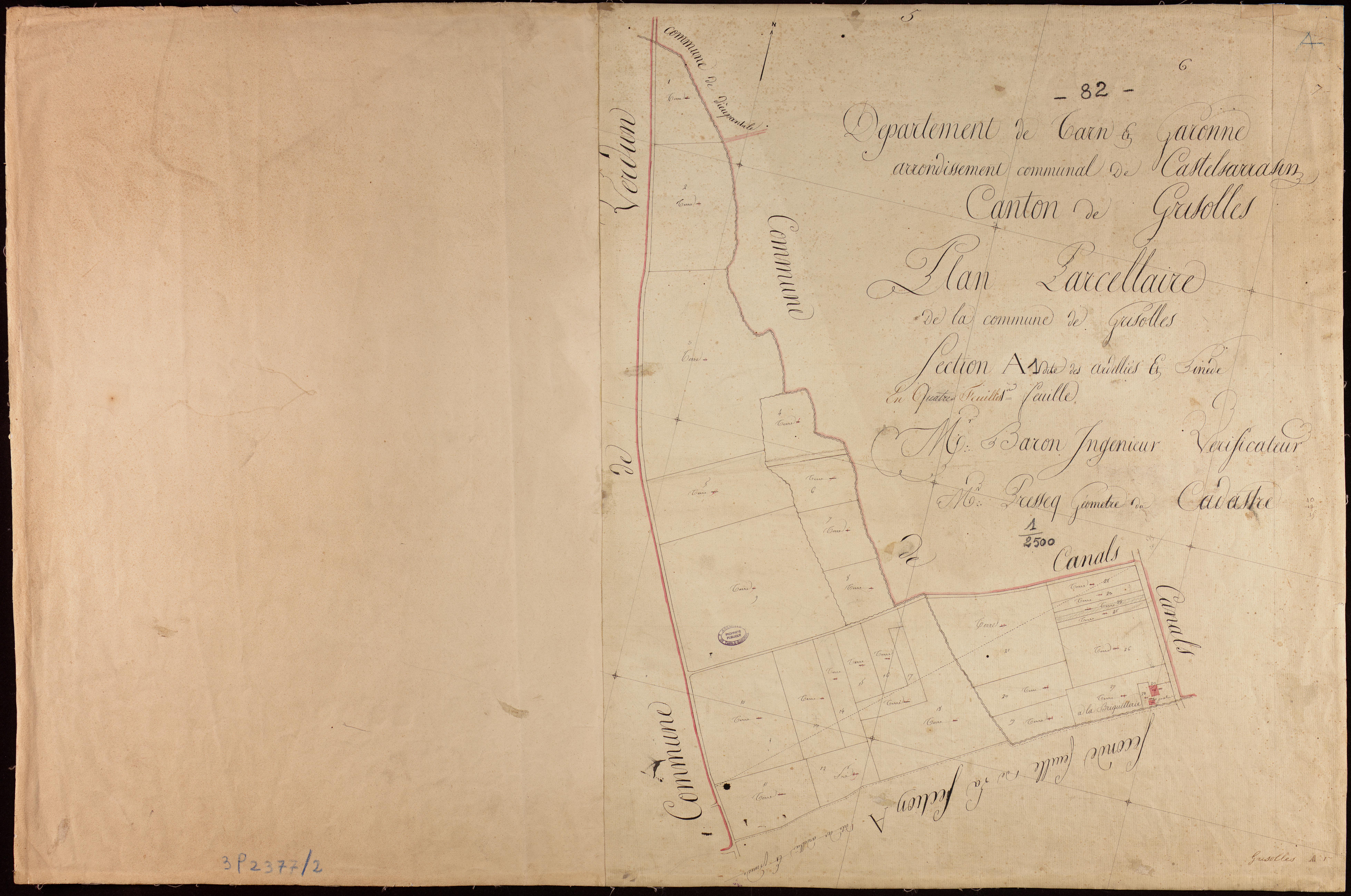Grisolles - Section A - Les Ardelliés et Pinède, 1ère feuille