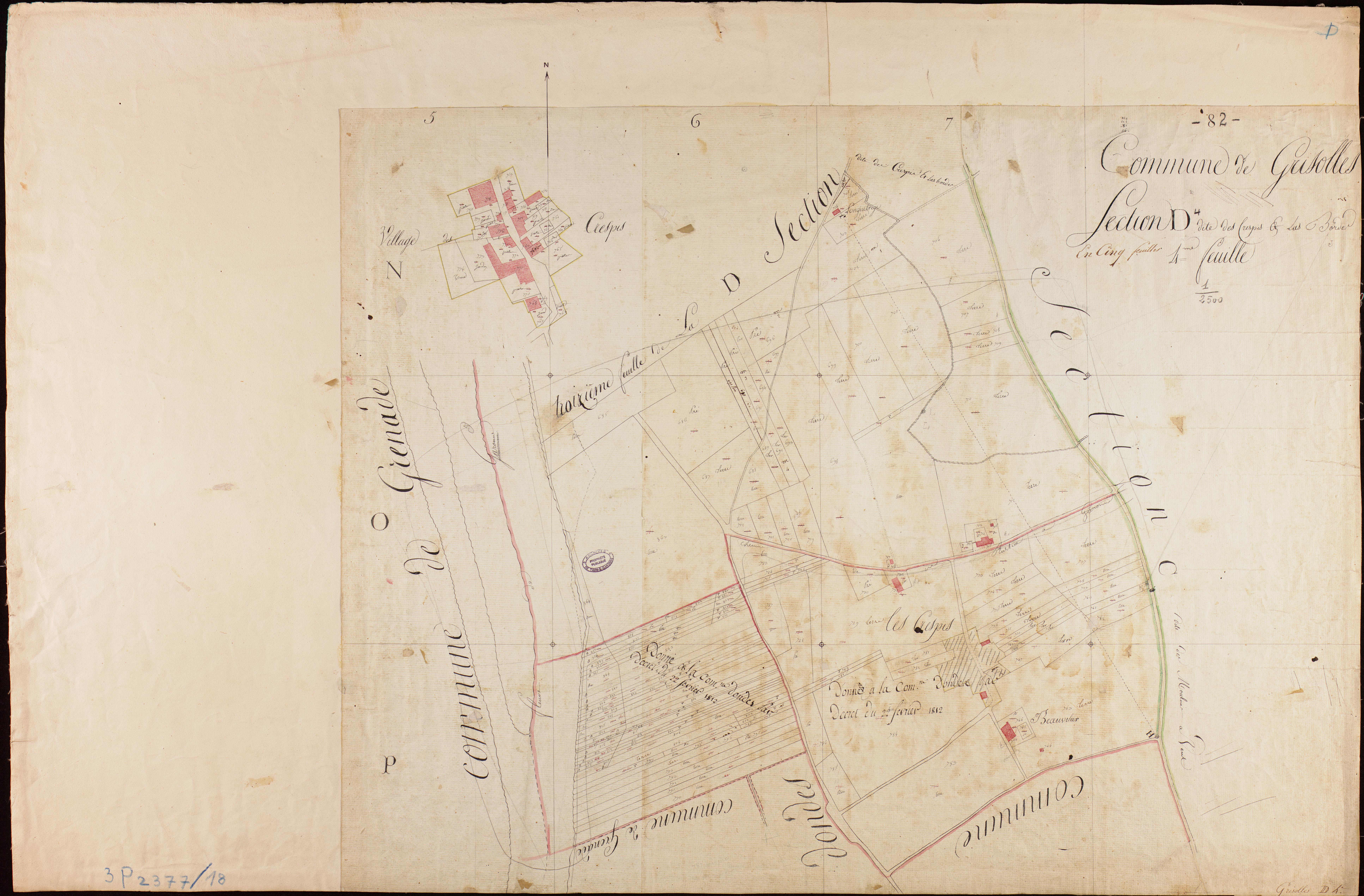 Grisolles - Section D - Les Crespis et las Bordes, 4e feuille