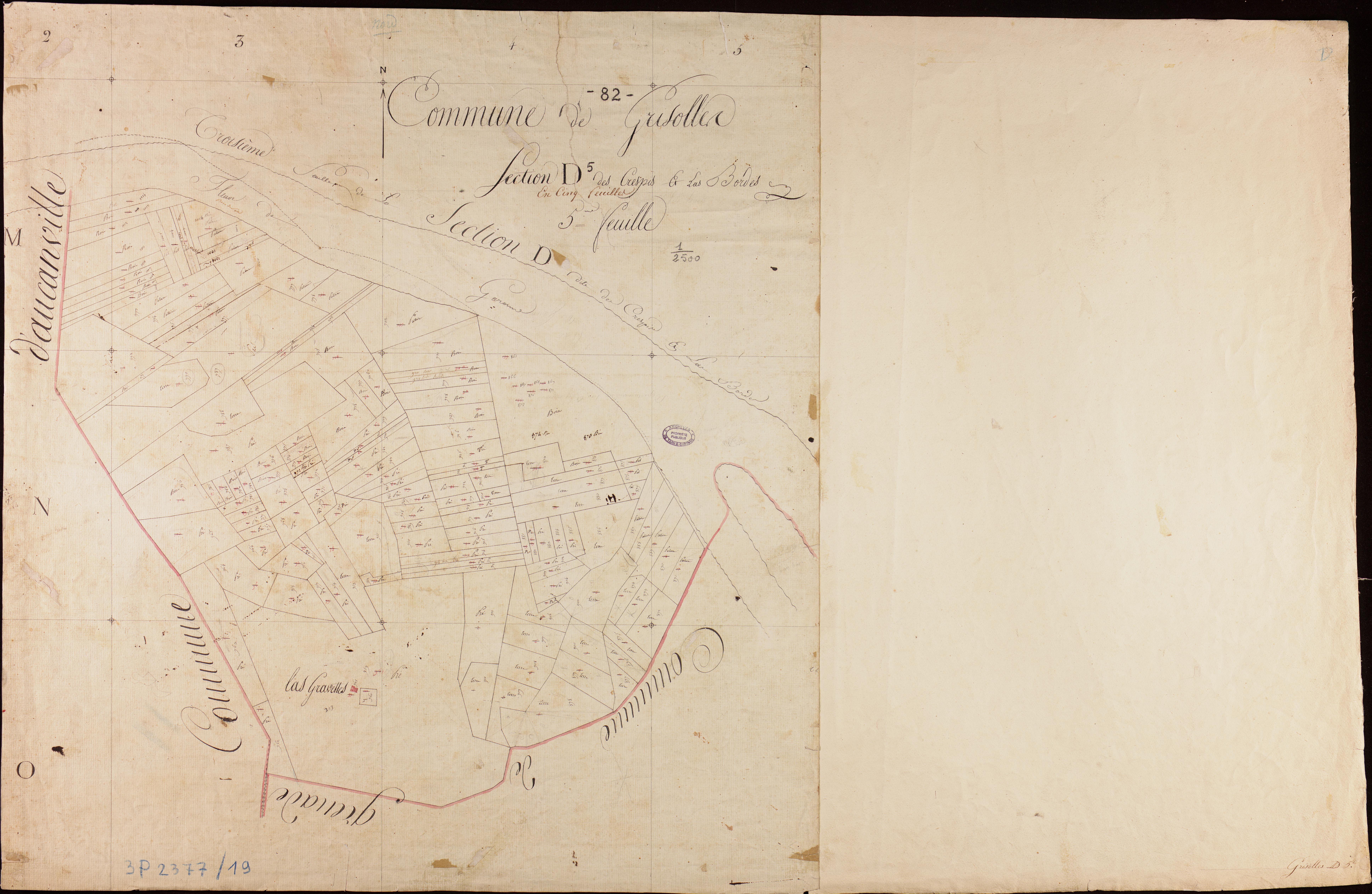 Grisolles - Section D - Les Crespis et las Bordes, 5e feuille