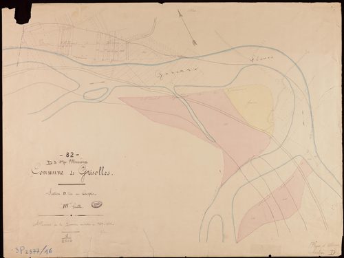 Grisolles - Section D - Les Crespis et las Bordes, 3e feuille : alluvions et corrosions