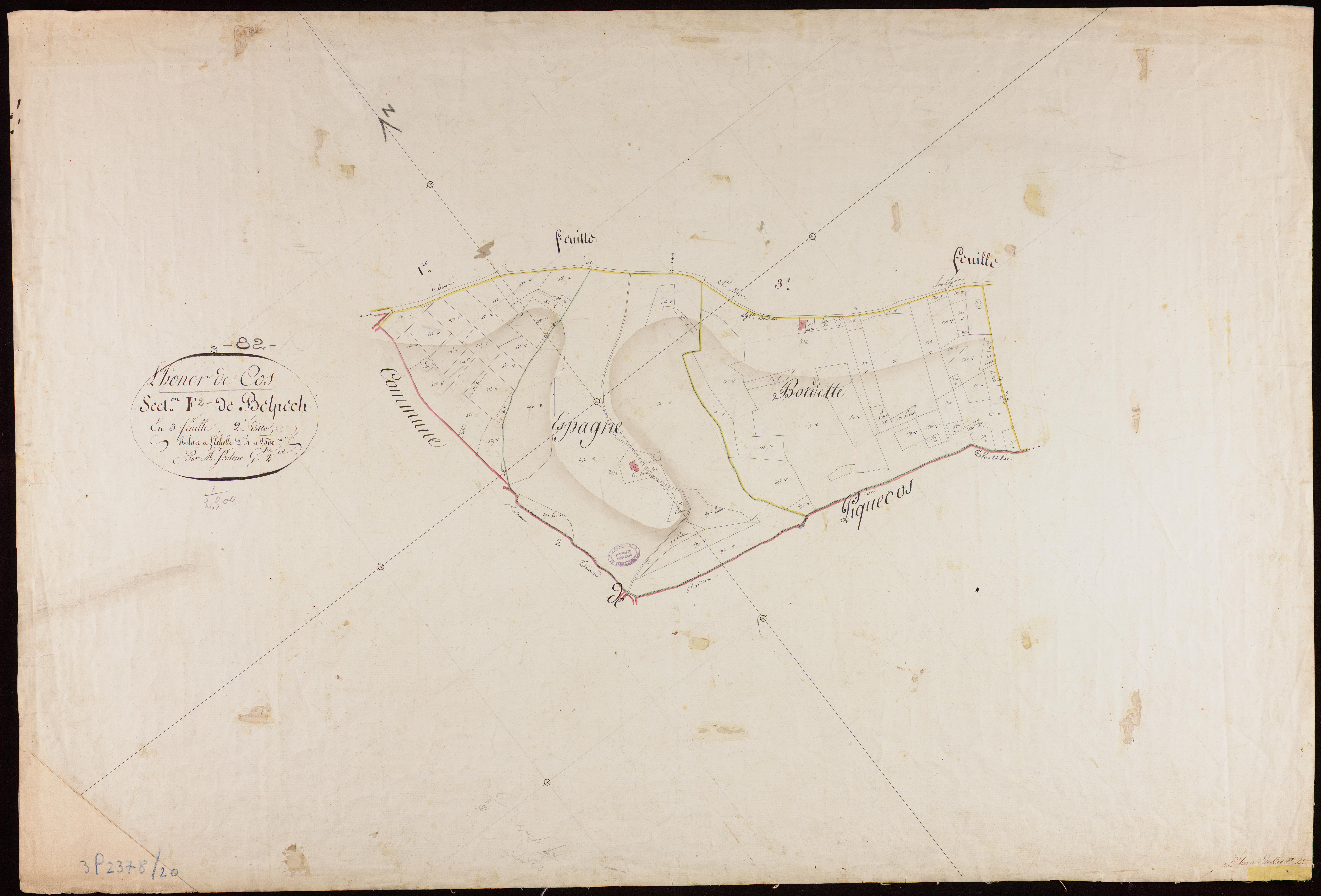 L'Honor-de-Cos - Section F - Belpech, 2e feuille