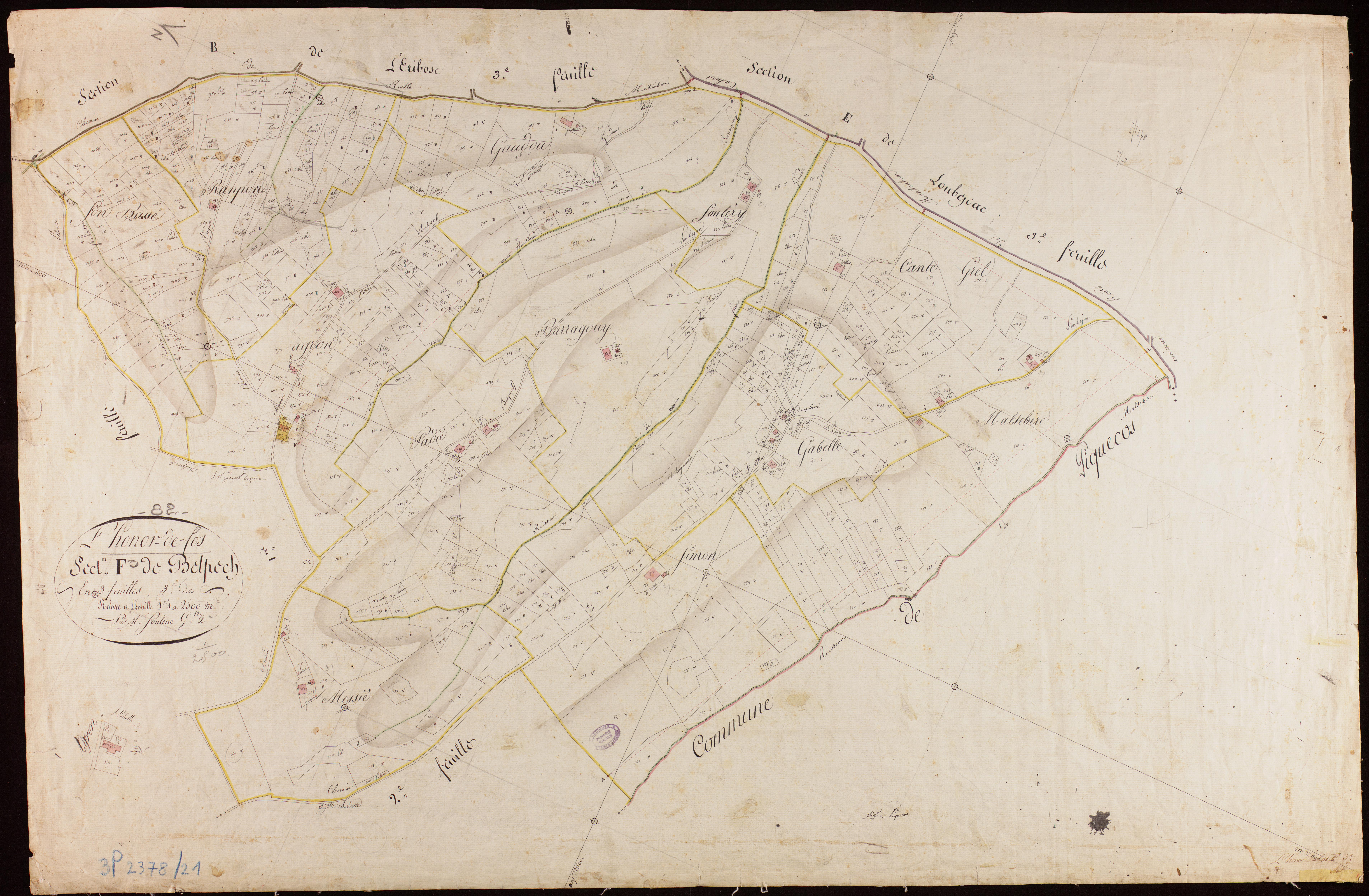 L'Honor-de-Cos - Section F - Belpech, 3e feuille
