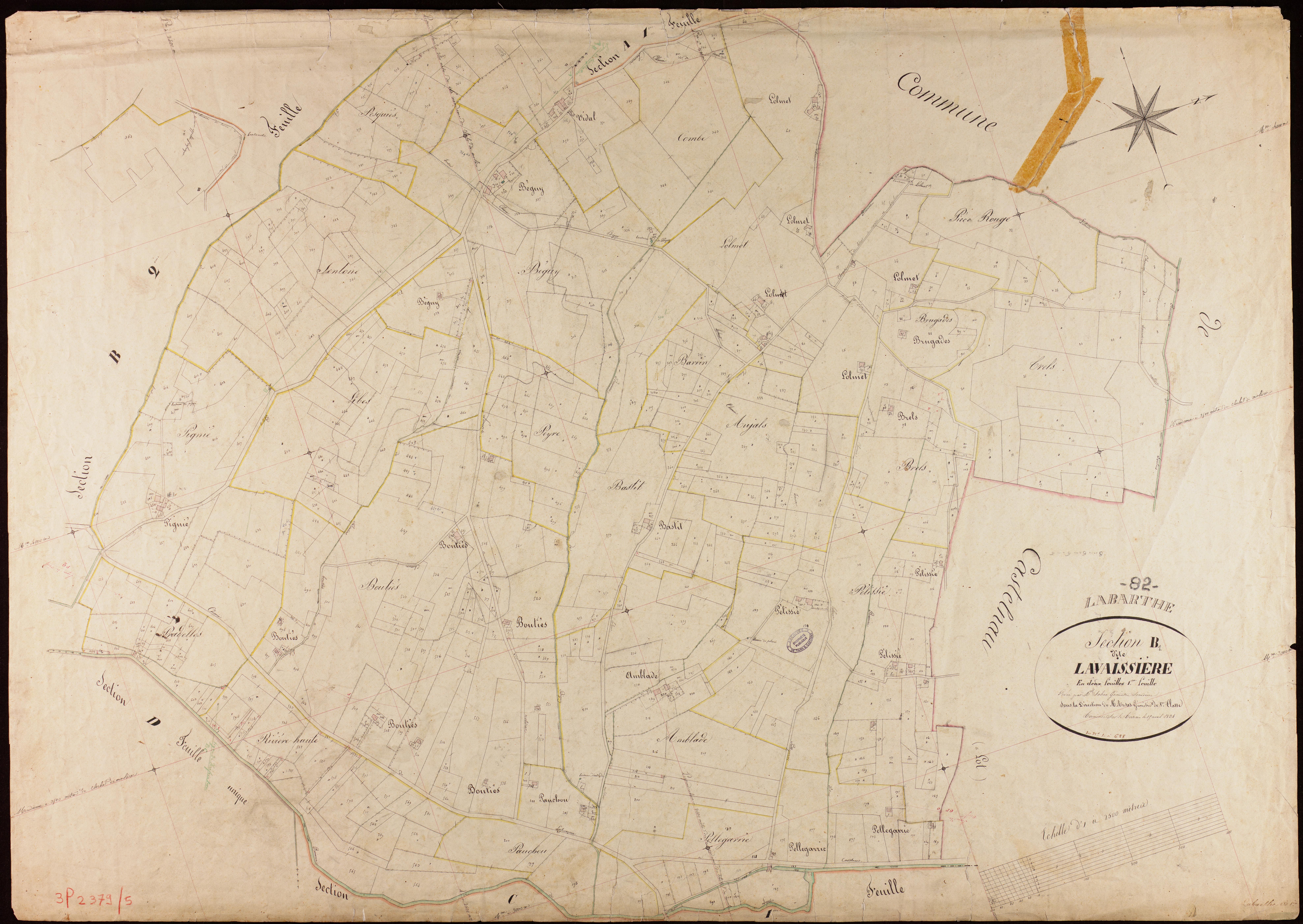 Labarthe - Section B - Lavaissière, 1ère feuille