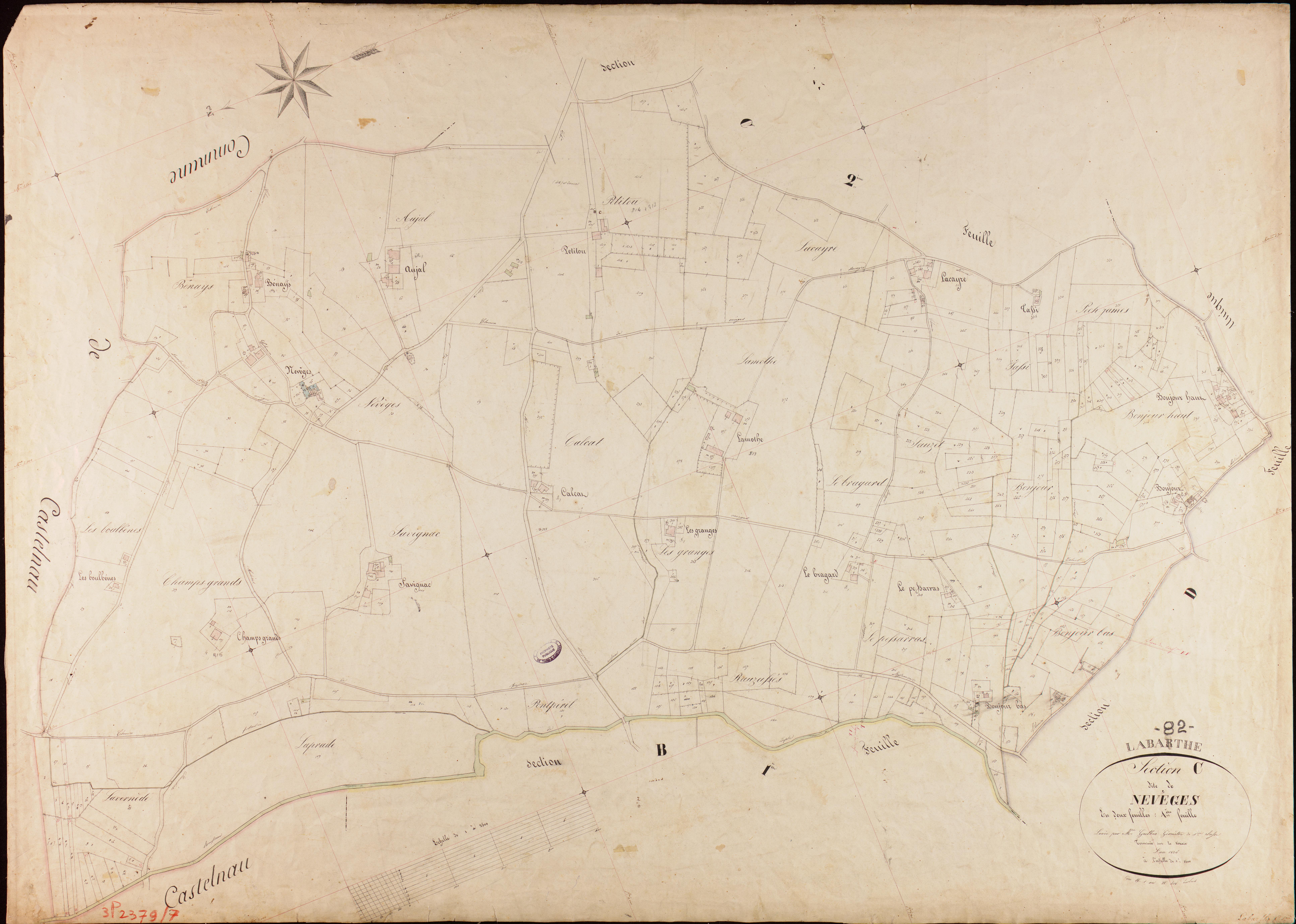 Labarthe - Section C - Nevèges, 1ère feuille