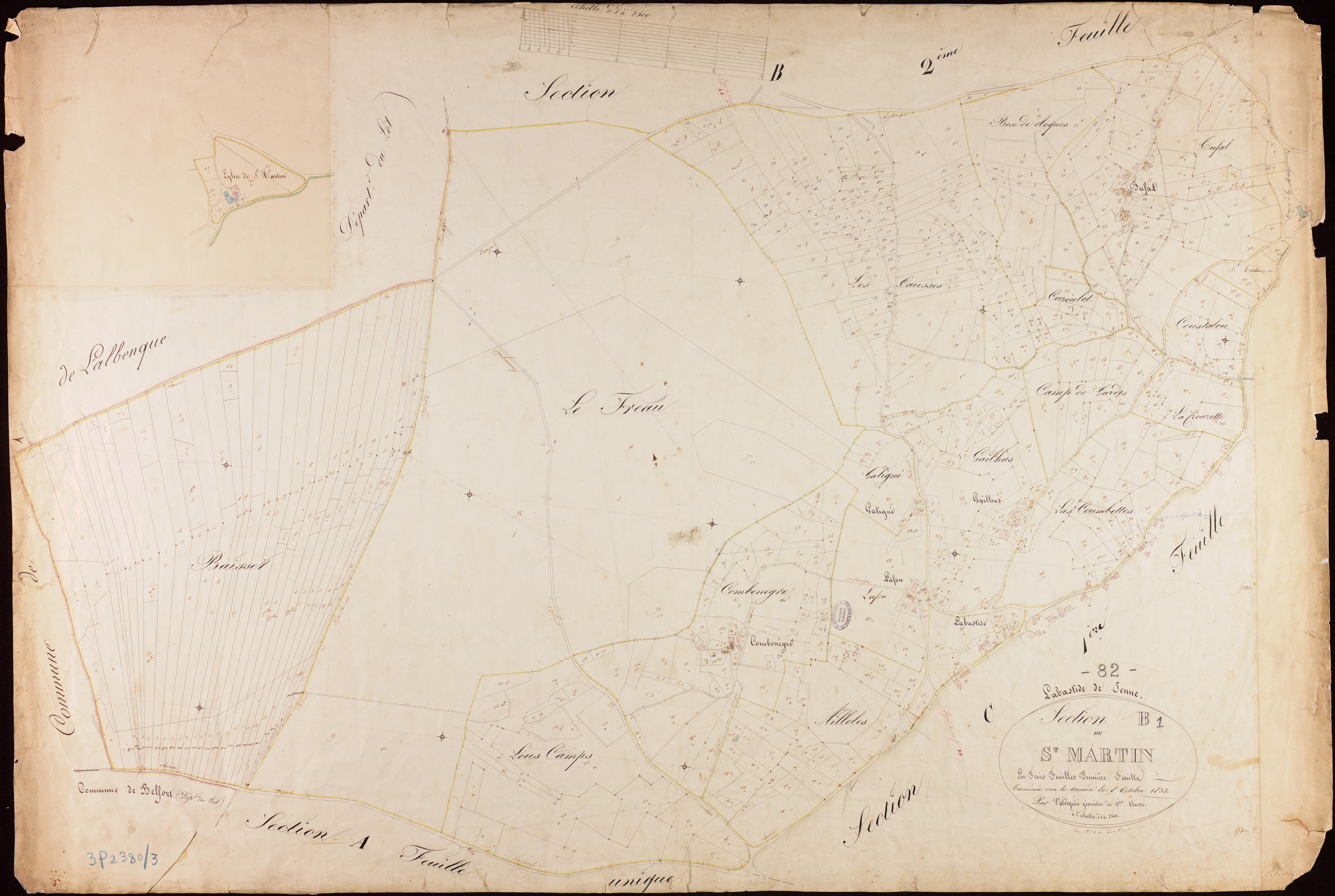 Labastide-de-Penne - Section B - Saint-Martin, 1ère feuille