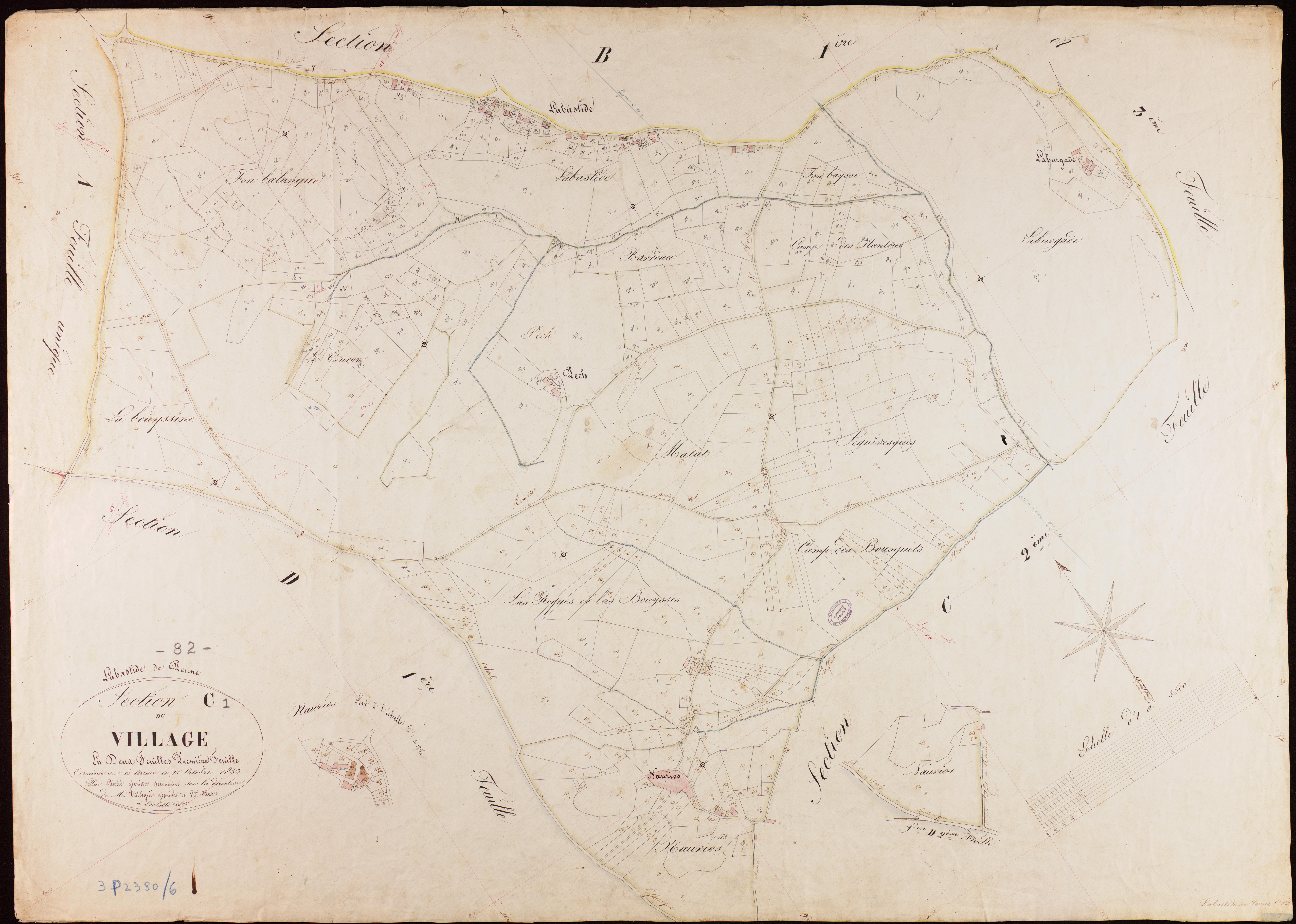Labastide-de-Penne - Section C - Le Village, 1ère feuille