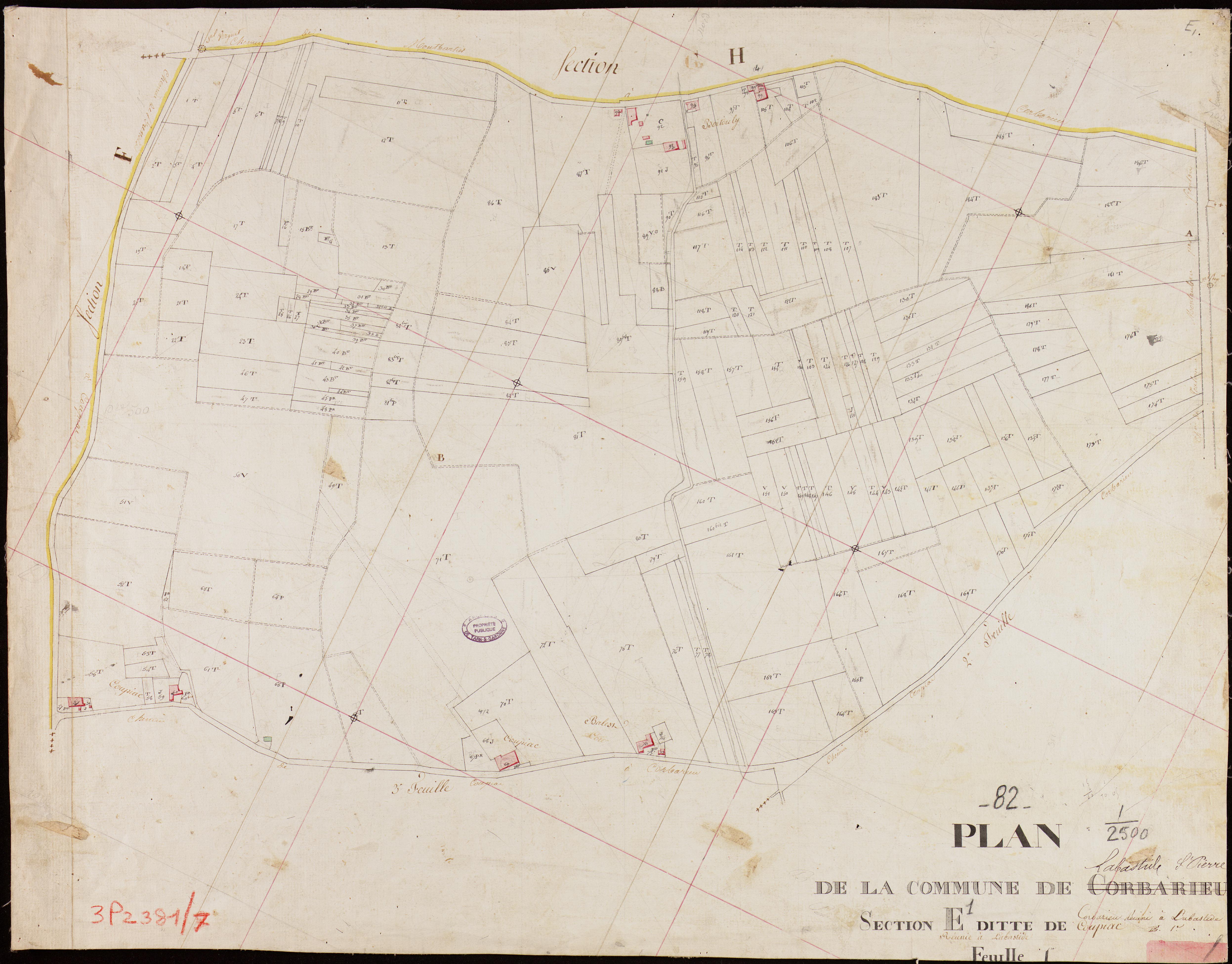 Labastide-Saint-Pierre - Section E - Coupiac, 1ère feuille