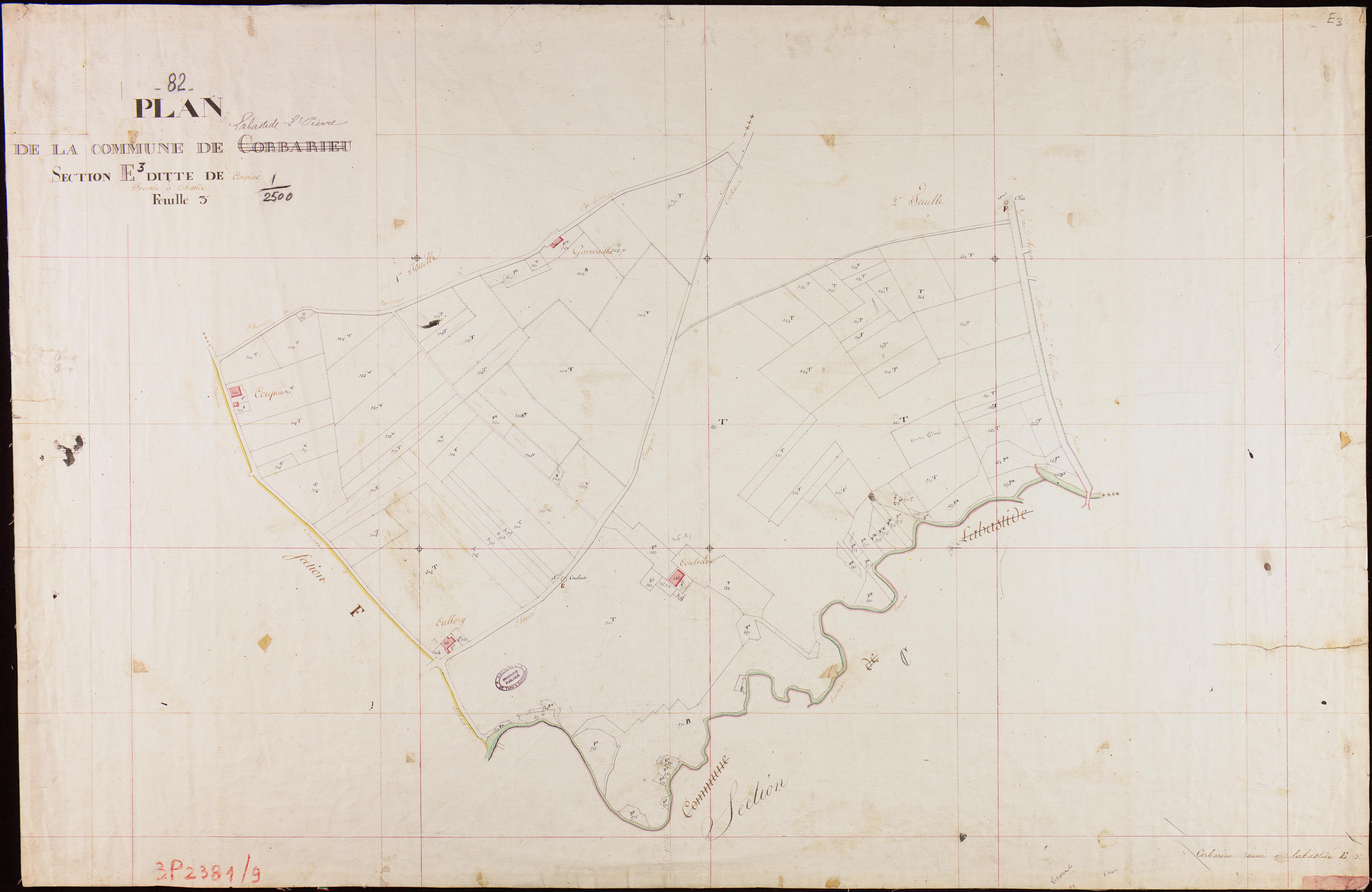 Labastide-Saint-Pierre - Section E - Coupiac, 3e feuille