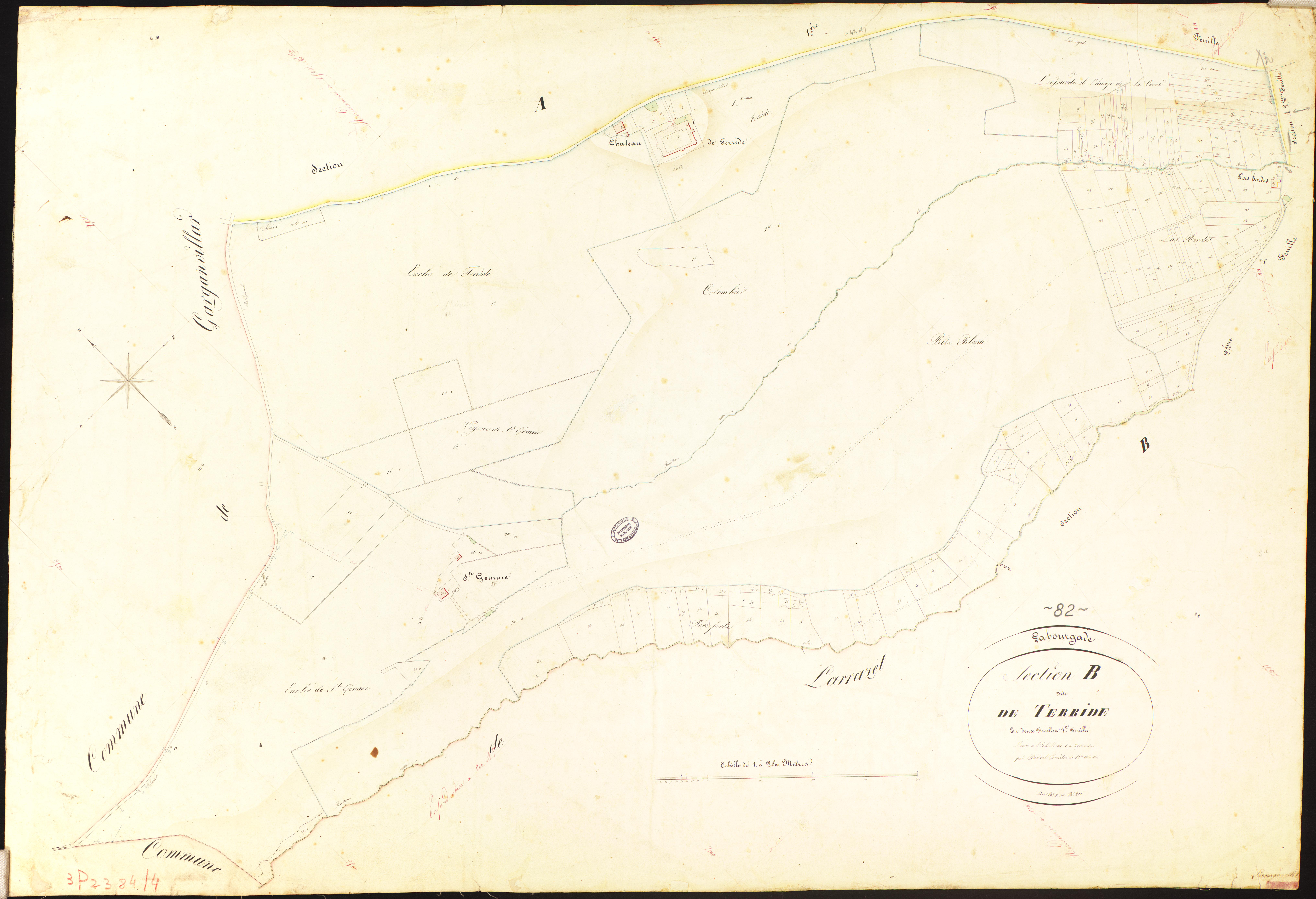Labourgade - Section B - Terride, 1ère feuille