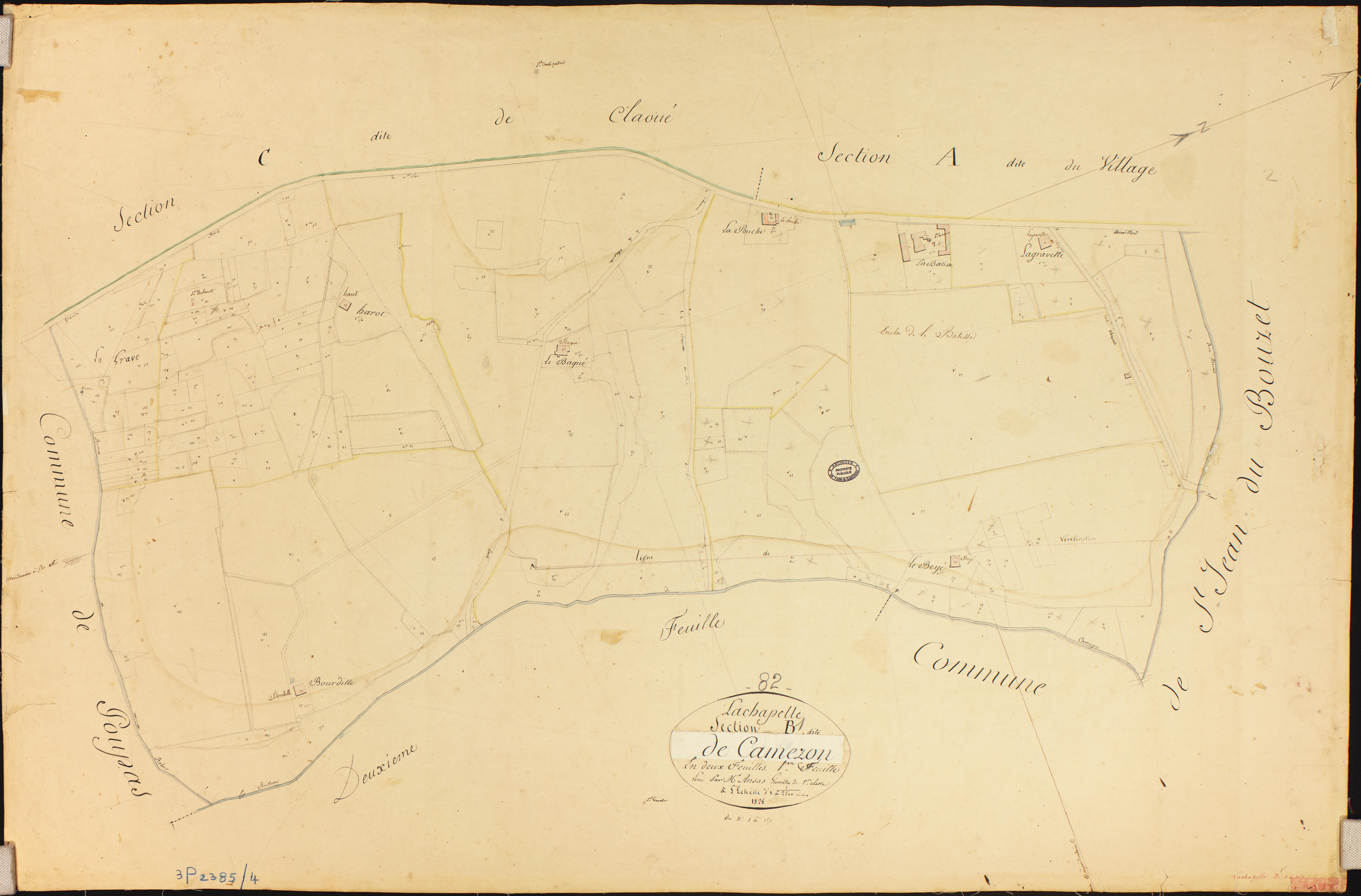 Chapelle - Section B - Camezon, 1ère feuille
