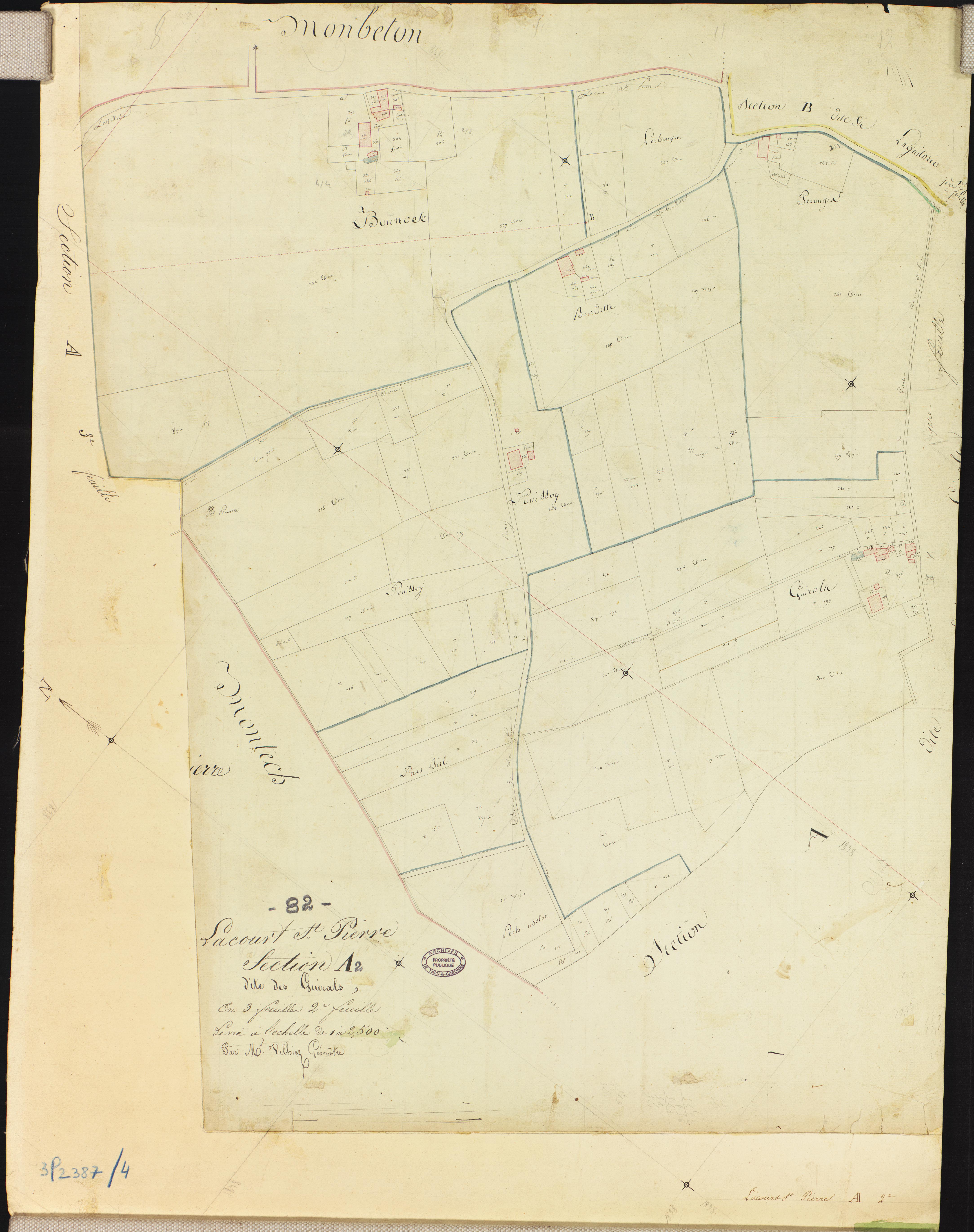 Lacourt-Saint-Pierre - Section A - Les Guirals, 2e feuille