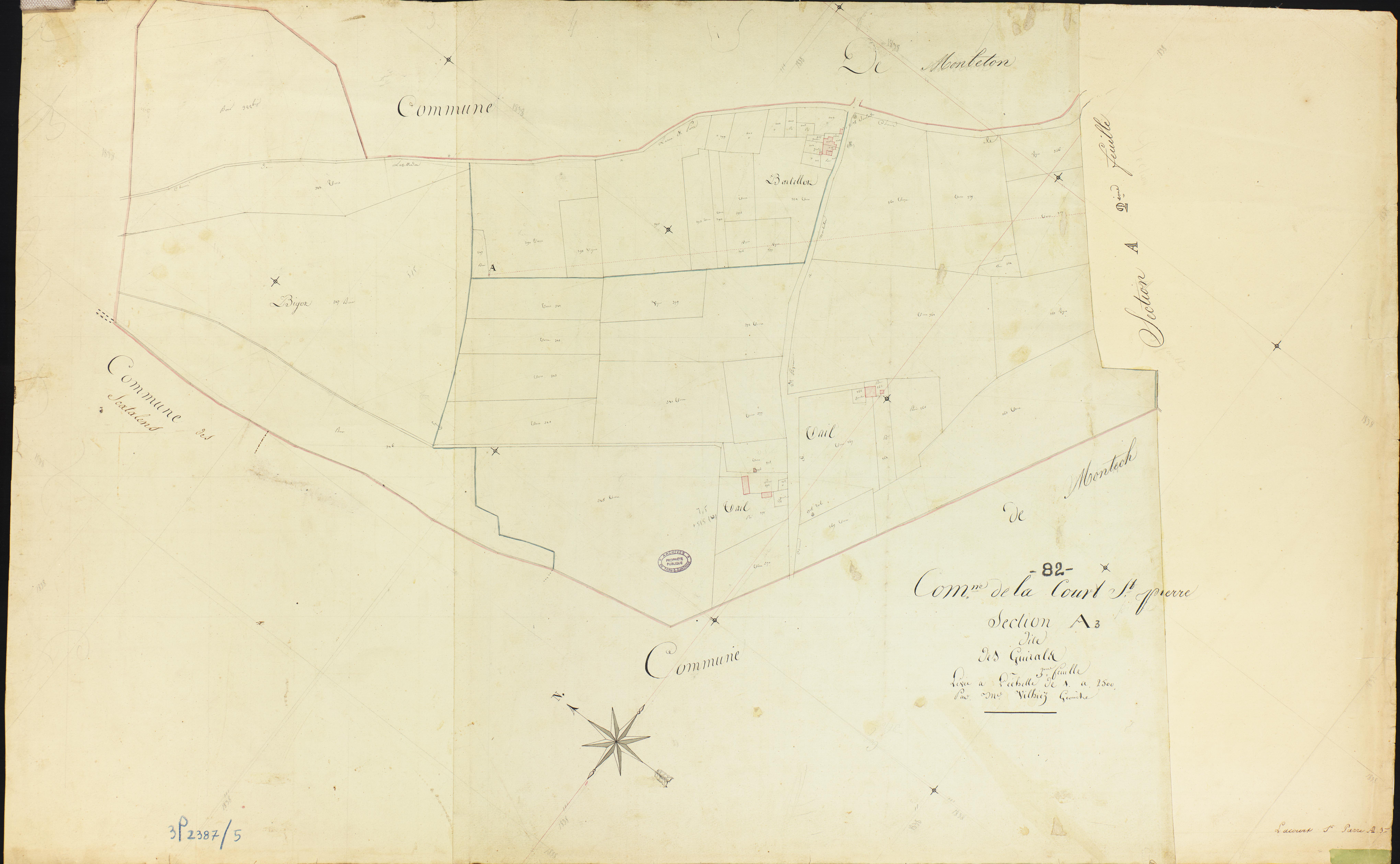 Lacourt-Saint-Pierre - Section A - Les Guirals, 3e feuille