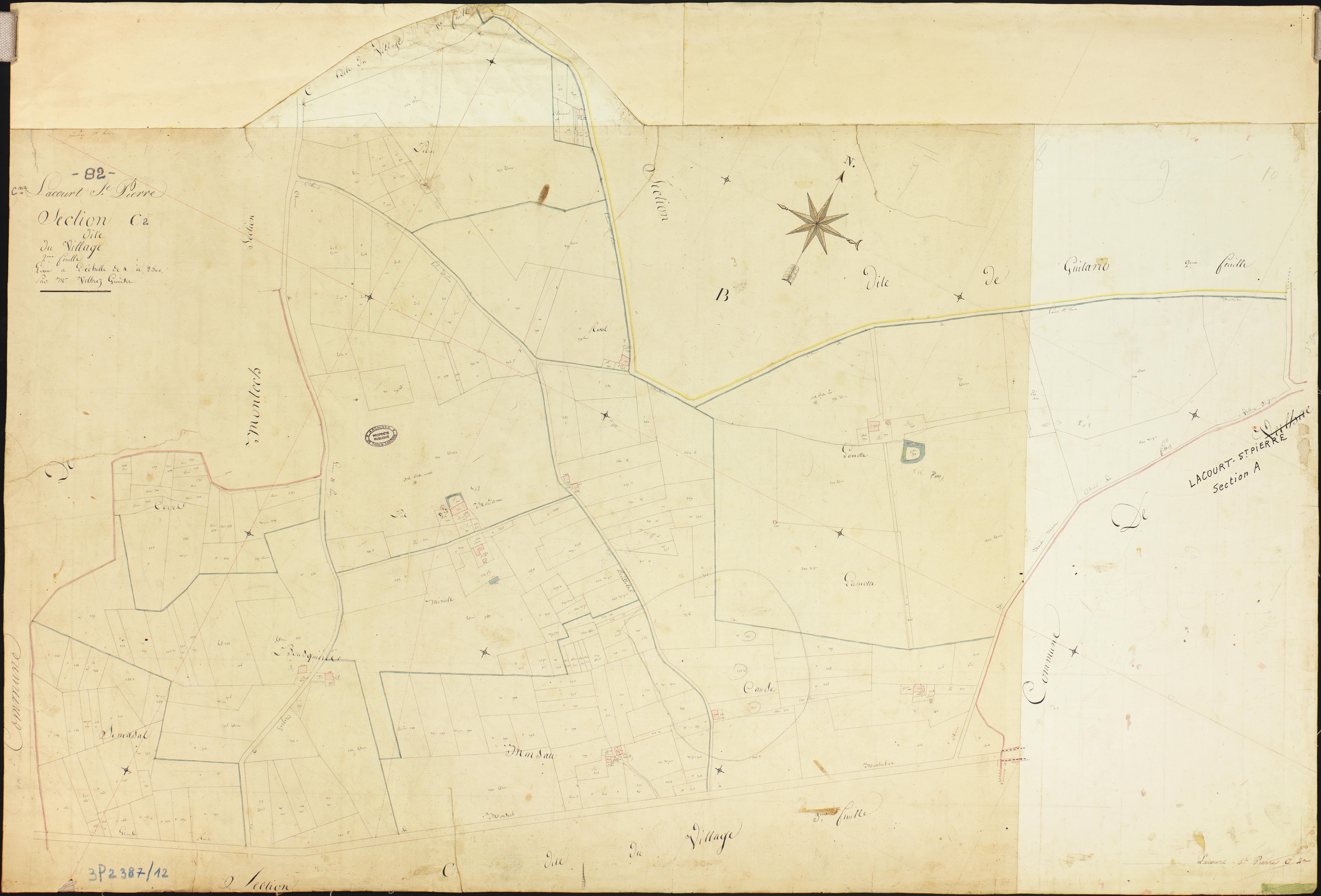 Lacourt-Saint-Pierre - Section C - Le Village, 2e feuille