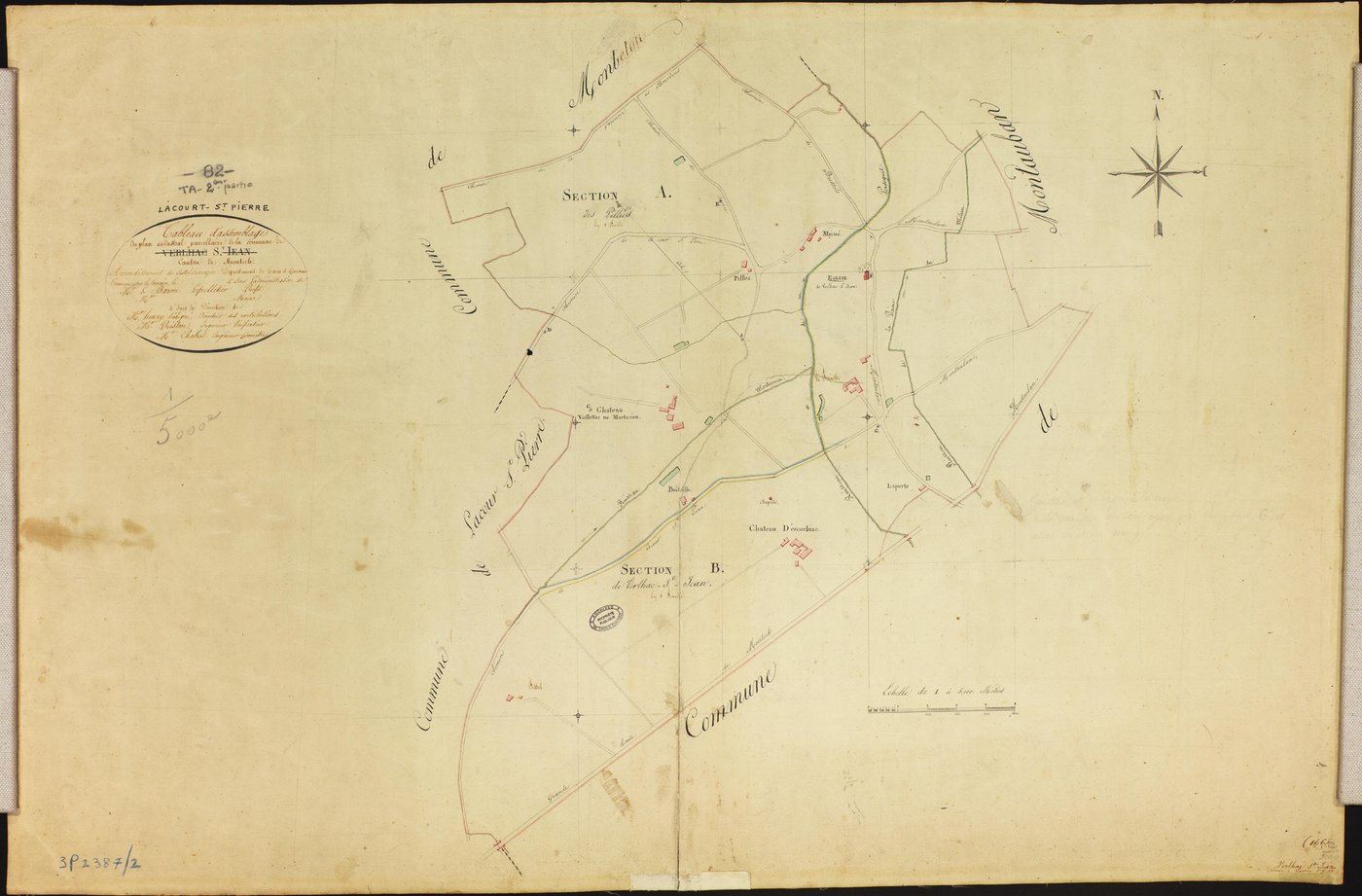 Lacourt-Saint-Pierre - Tableau d'assemblage, 2e feuille (1 / 5 000)