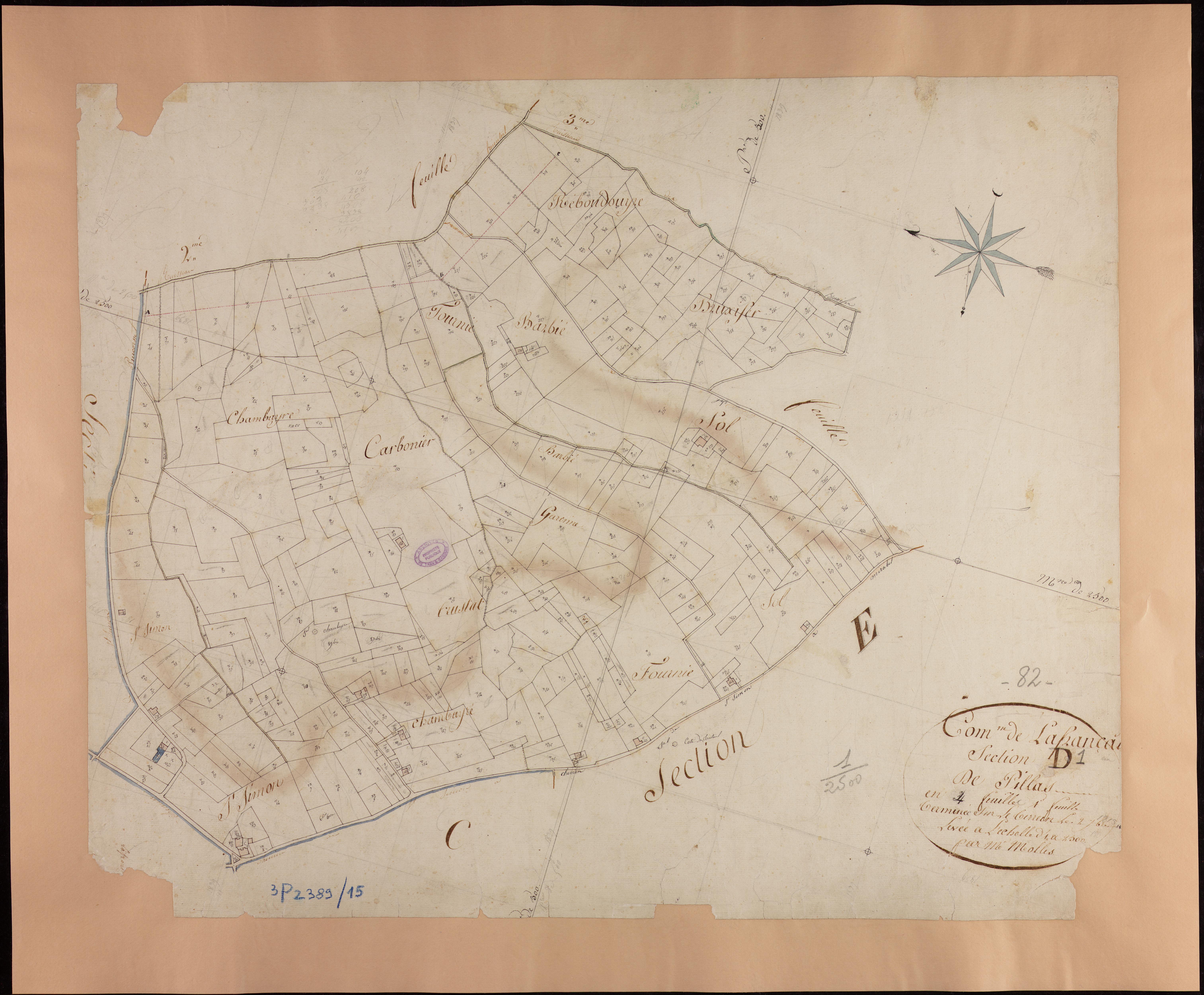 Lafrançaise - Section D - Pillas, 1ère feuille