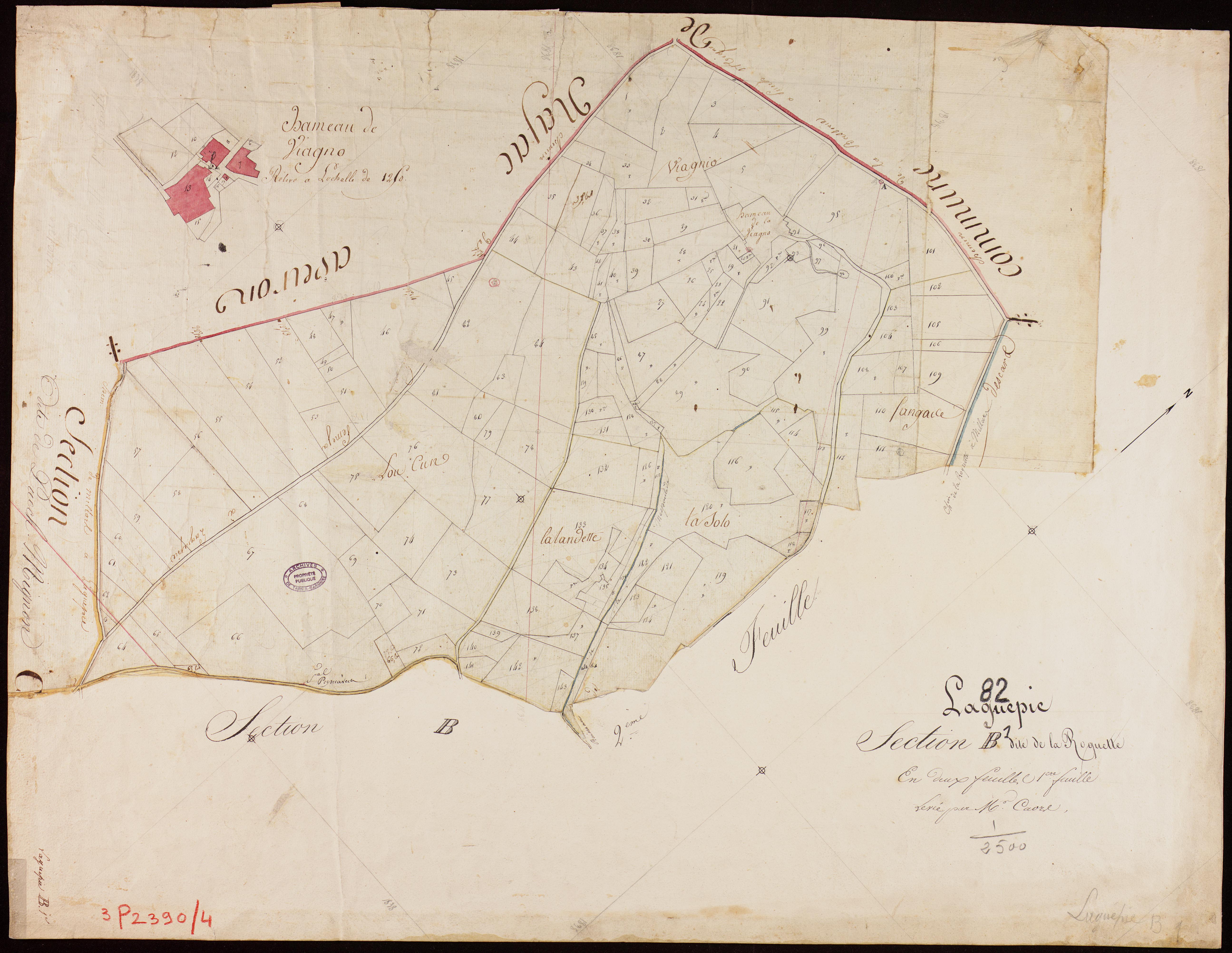 Laguépie - Section B - La Roquette, 1ère feuille