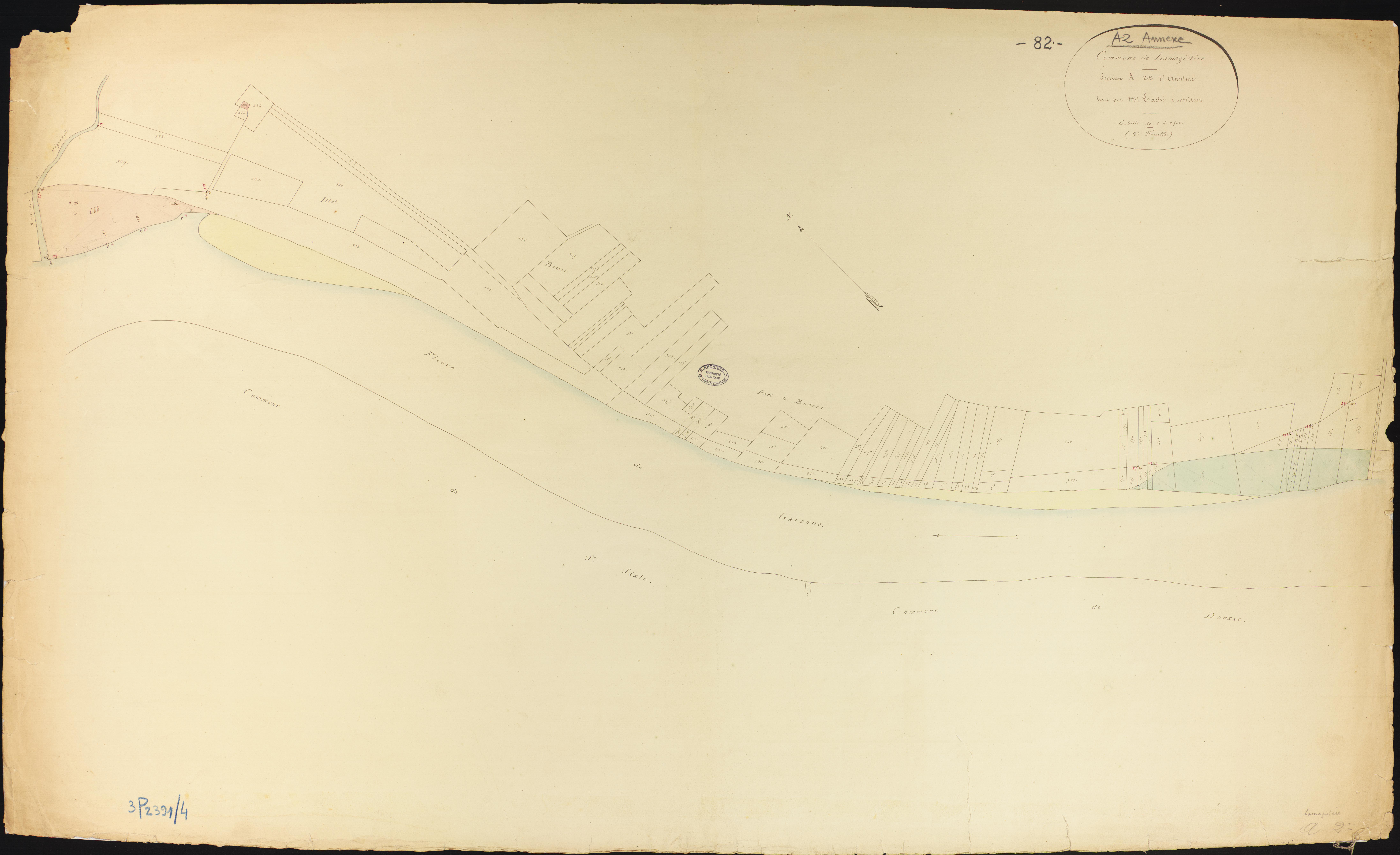 Lamagistère - Section A - Anselin, 2e feuille : alluvions et corrosions