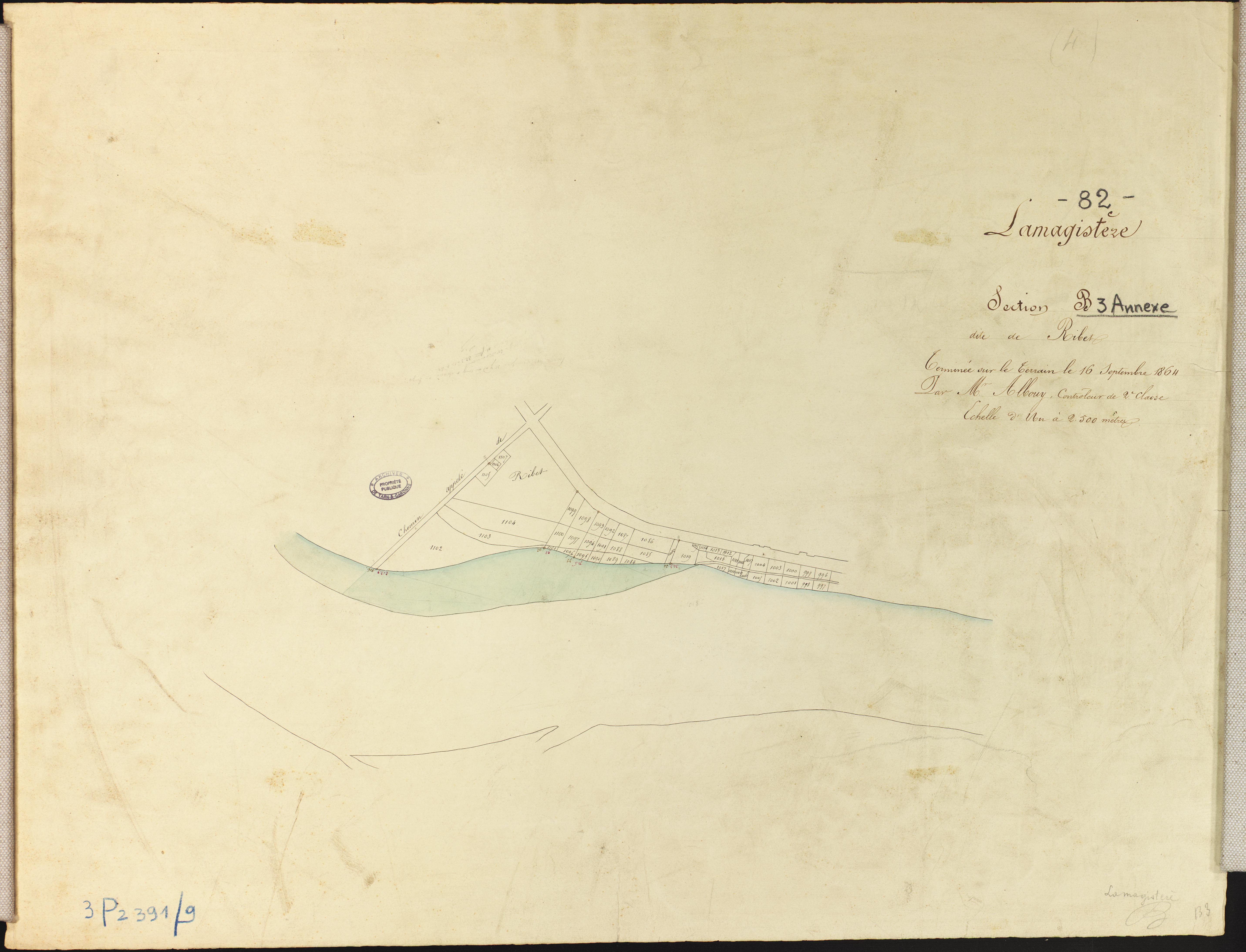 Lamagistère - Section B - Lamagistère, 3e feuille : alluvions et corrosions