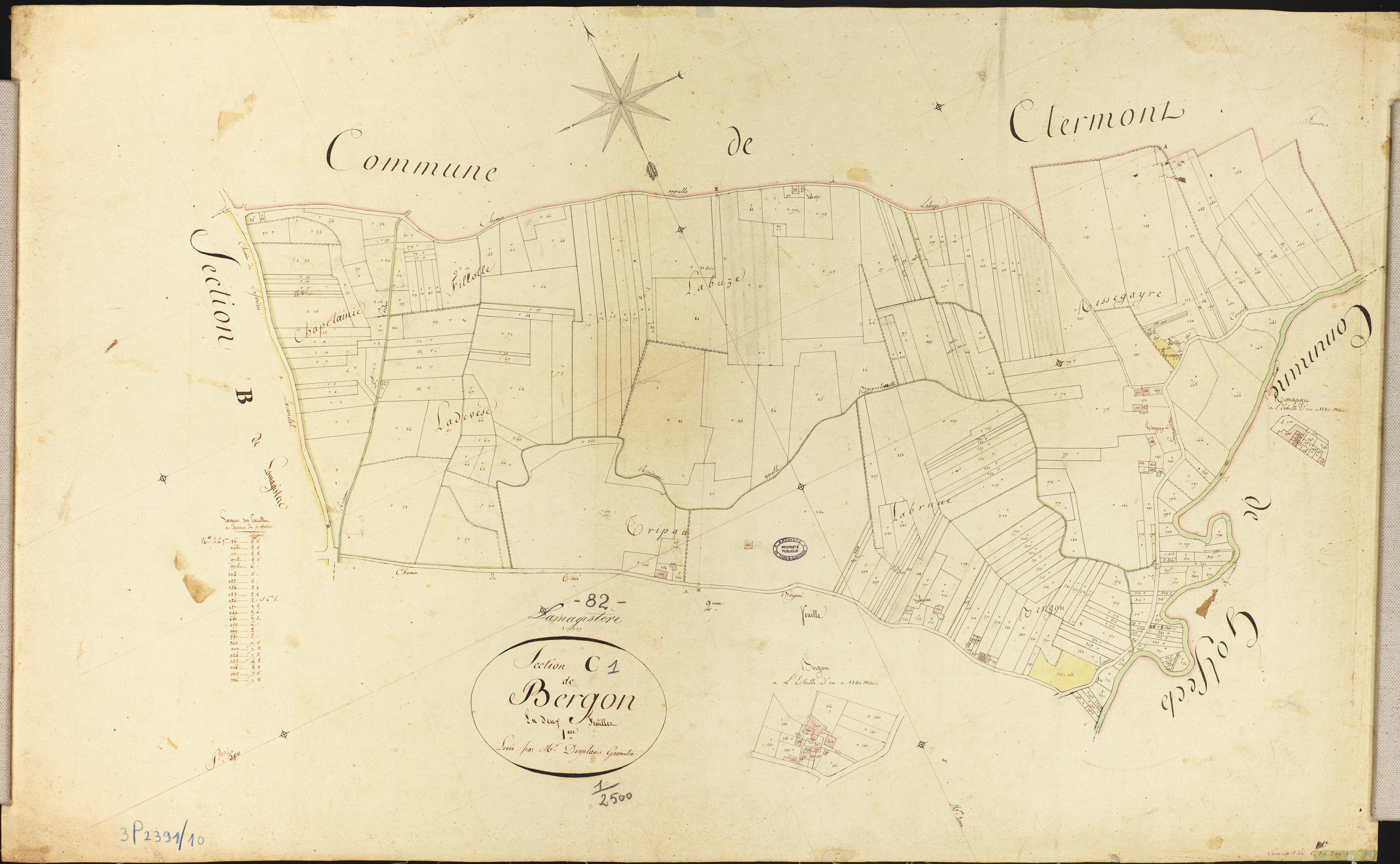 Lamagistère - Section C - Bergon, 1ère feuille