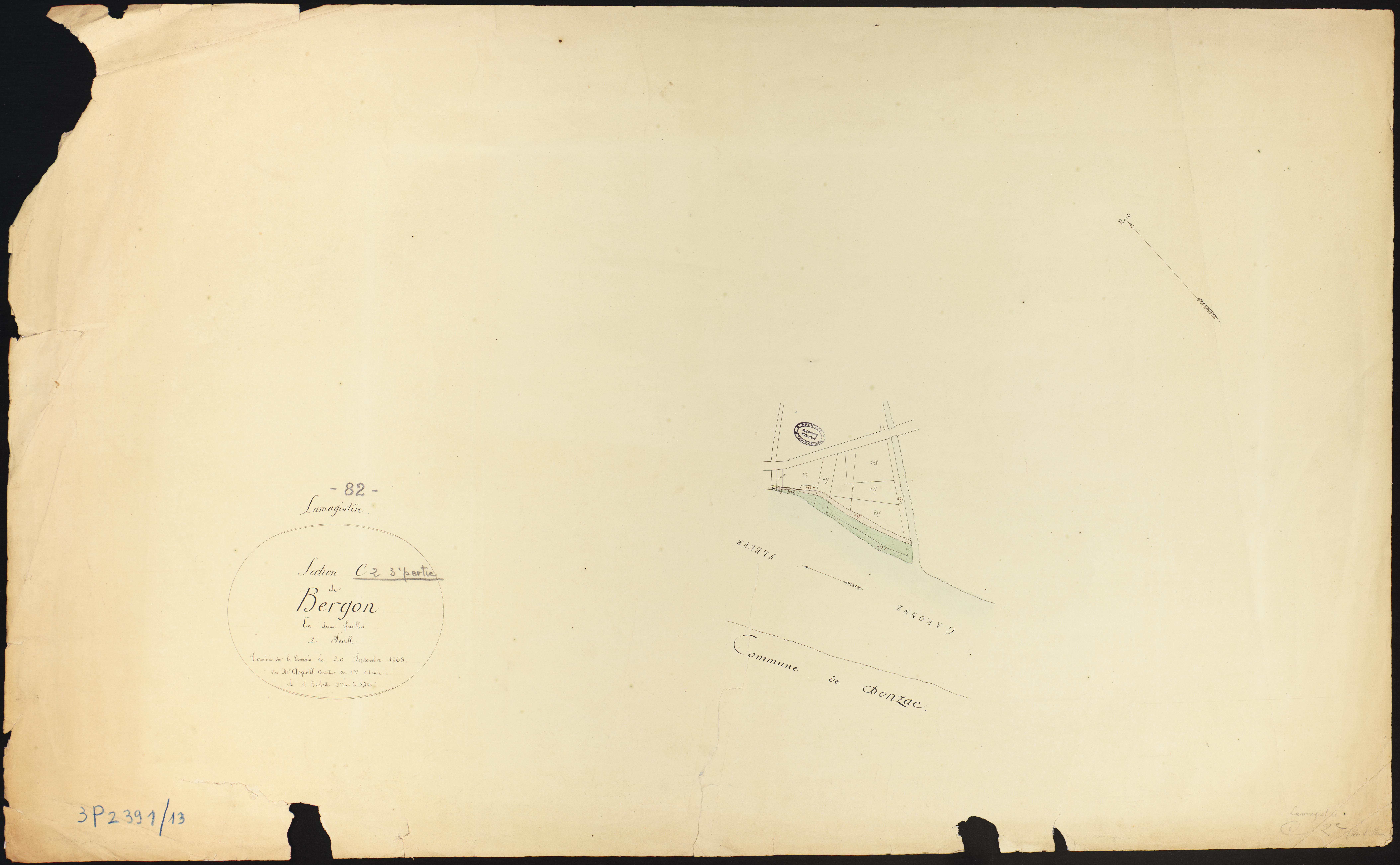 Lamagistère - Section C - Bergon, 2e feuille : alluvions et corrosions