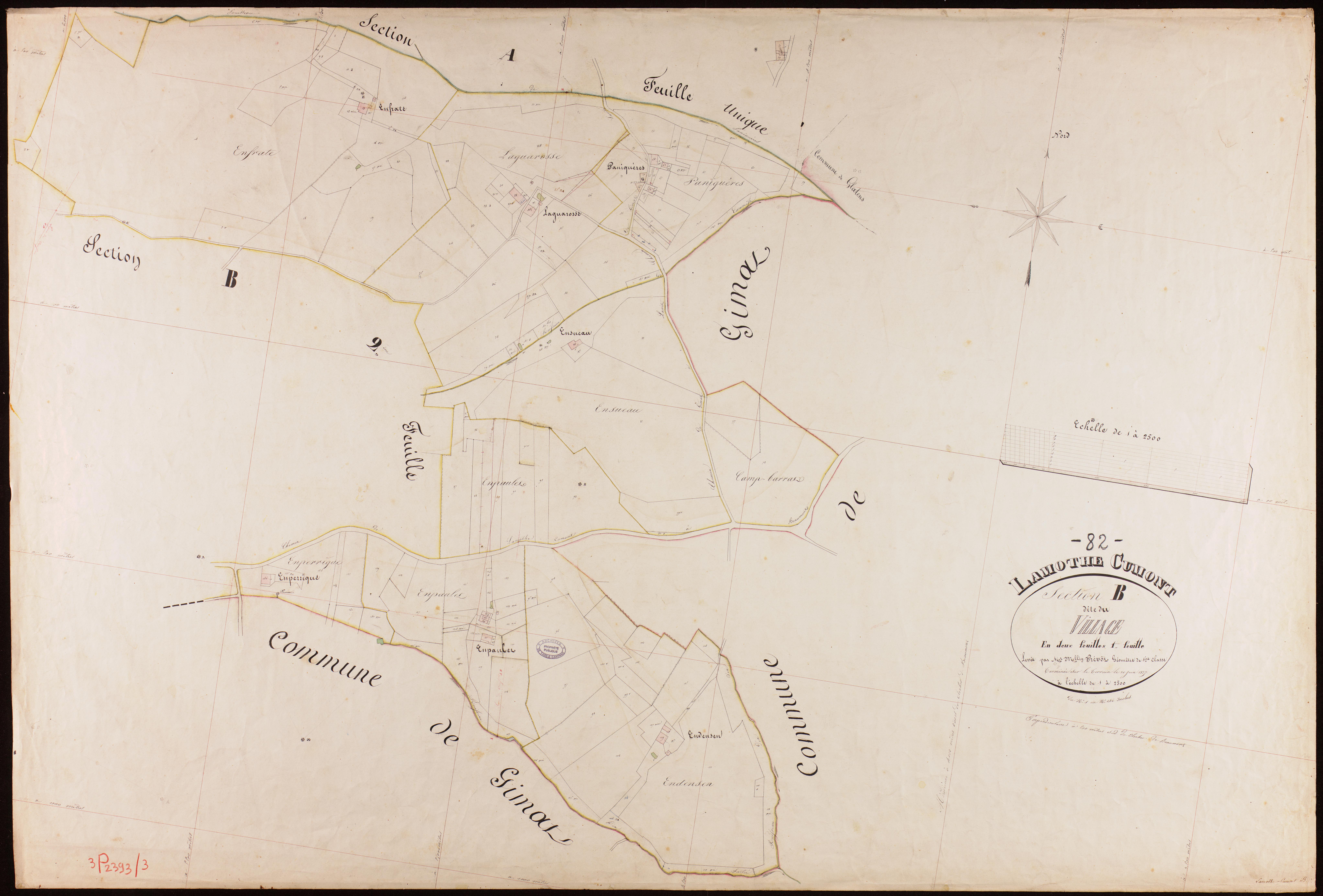 Lamothe-Cumont - Section B - Le Village, 1ère feuille