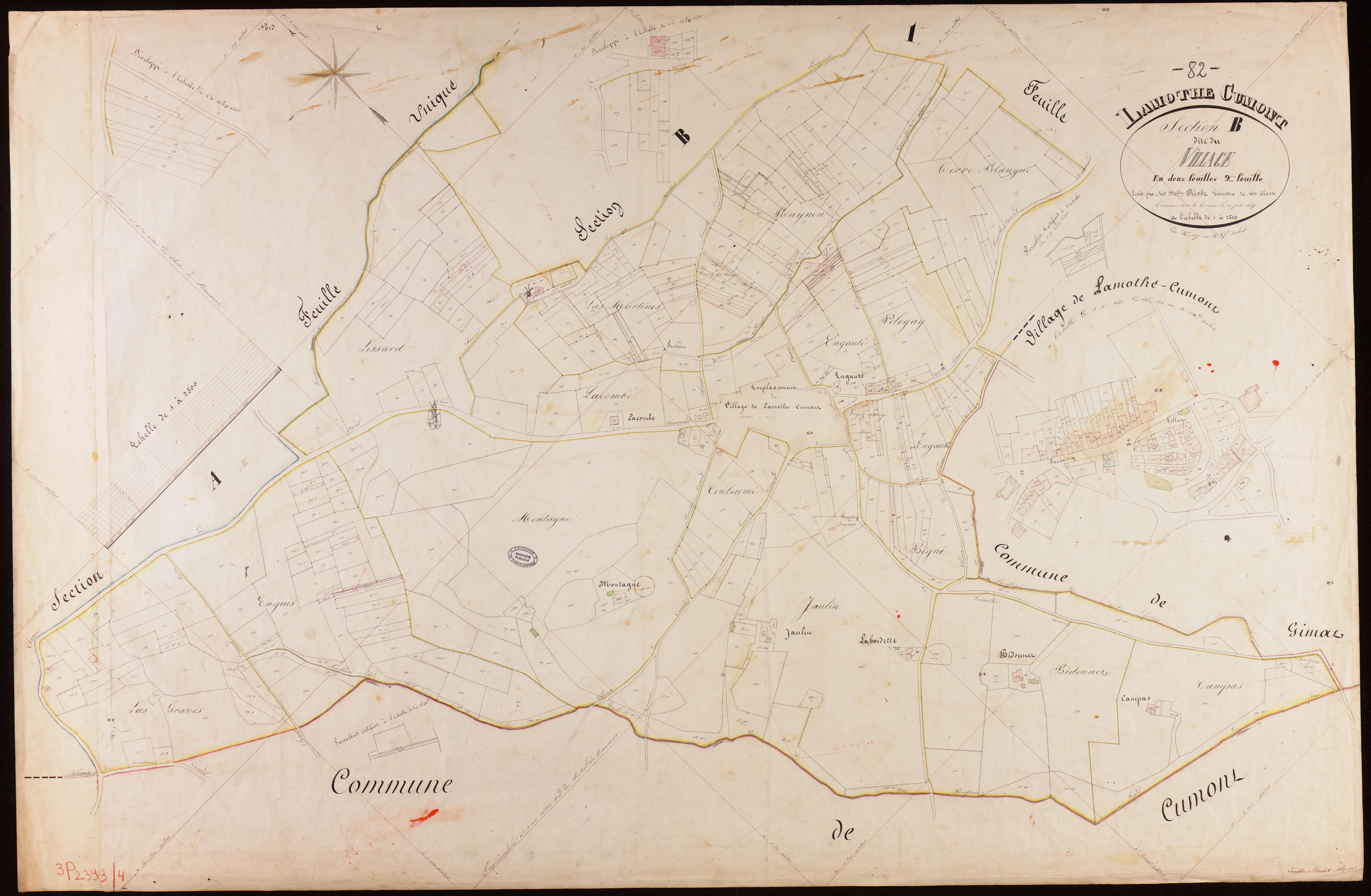 Lamothe-Cumont - Section B - Le Village, 2e feuille