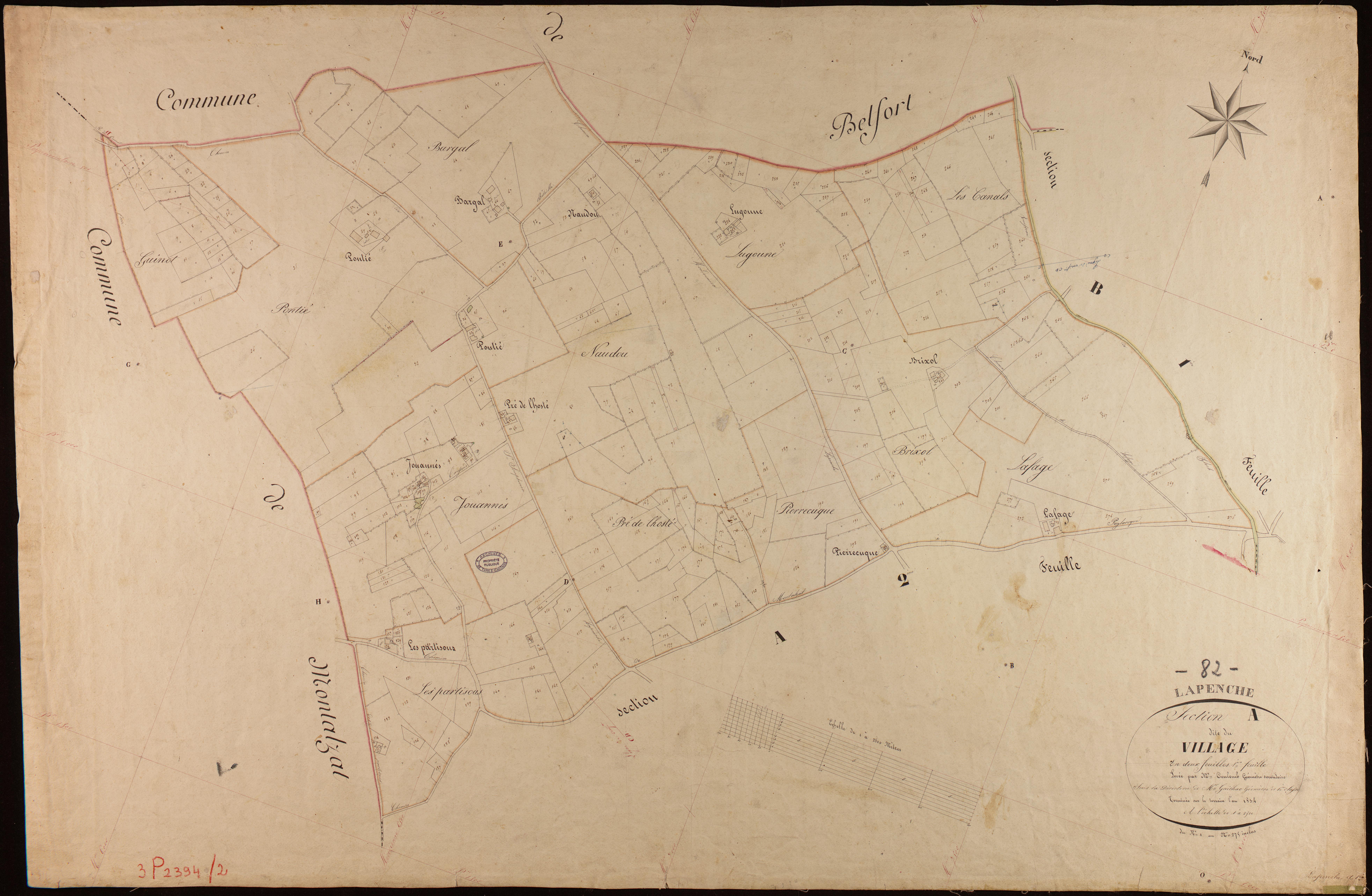 Lapenche - Section A - Le Village, 1ère feuille